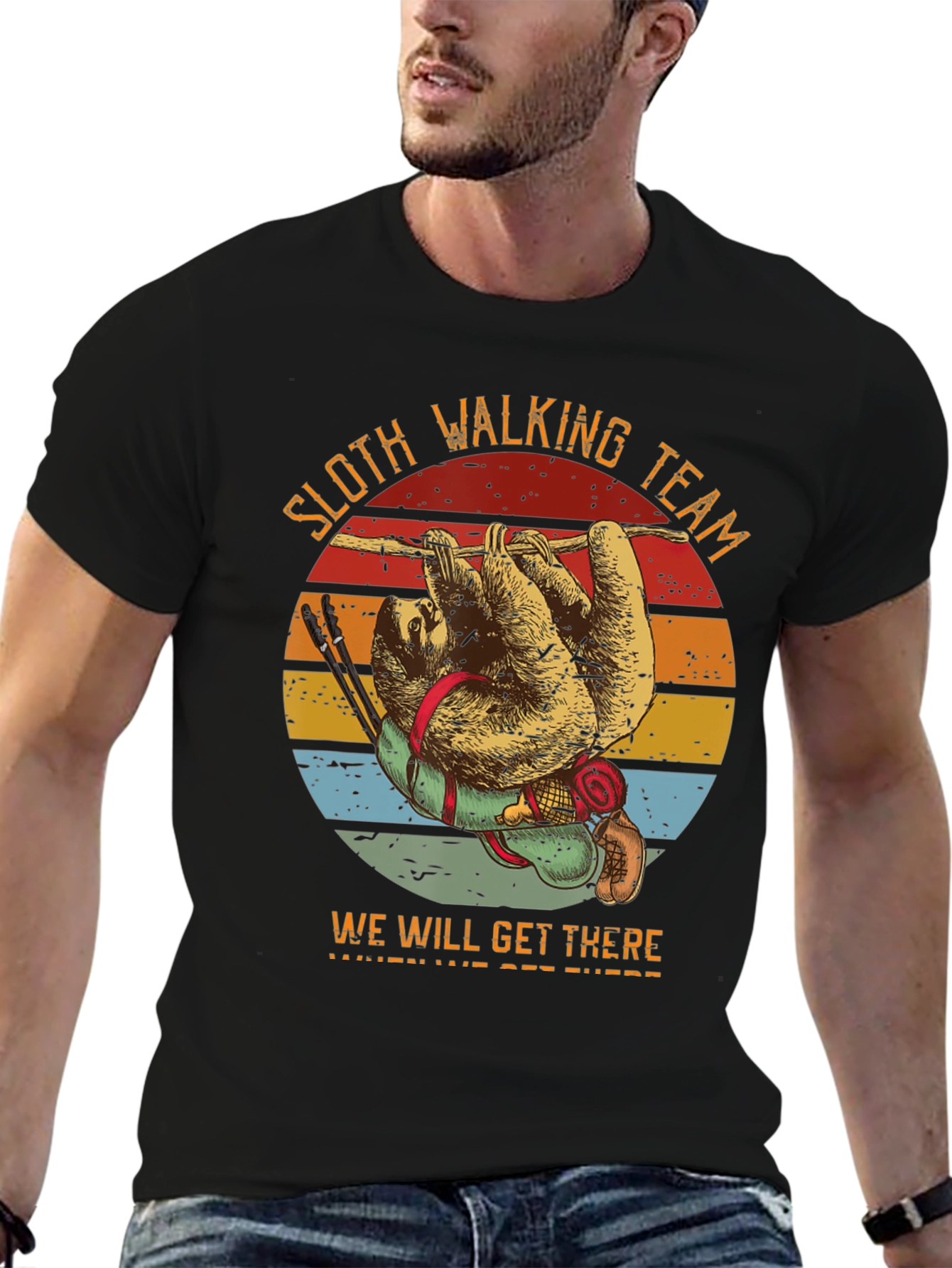 Black Sloth Hiking Team T-Shirt - We Will Get There view 6