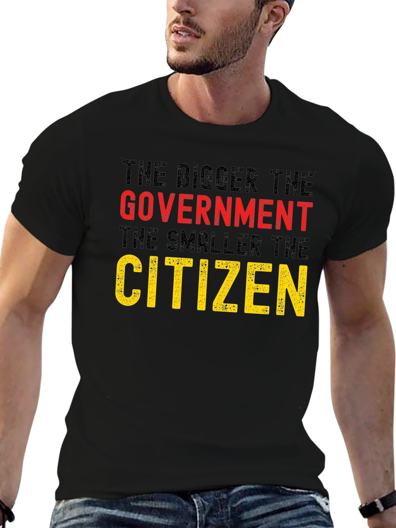 Black The Bigger The Government T-Shirt view 6