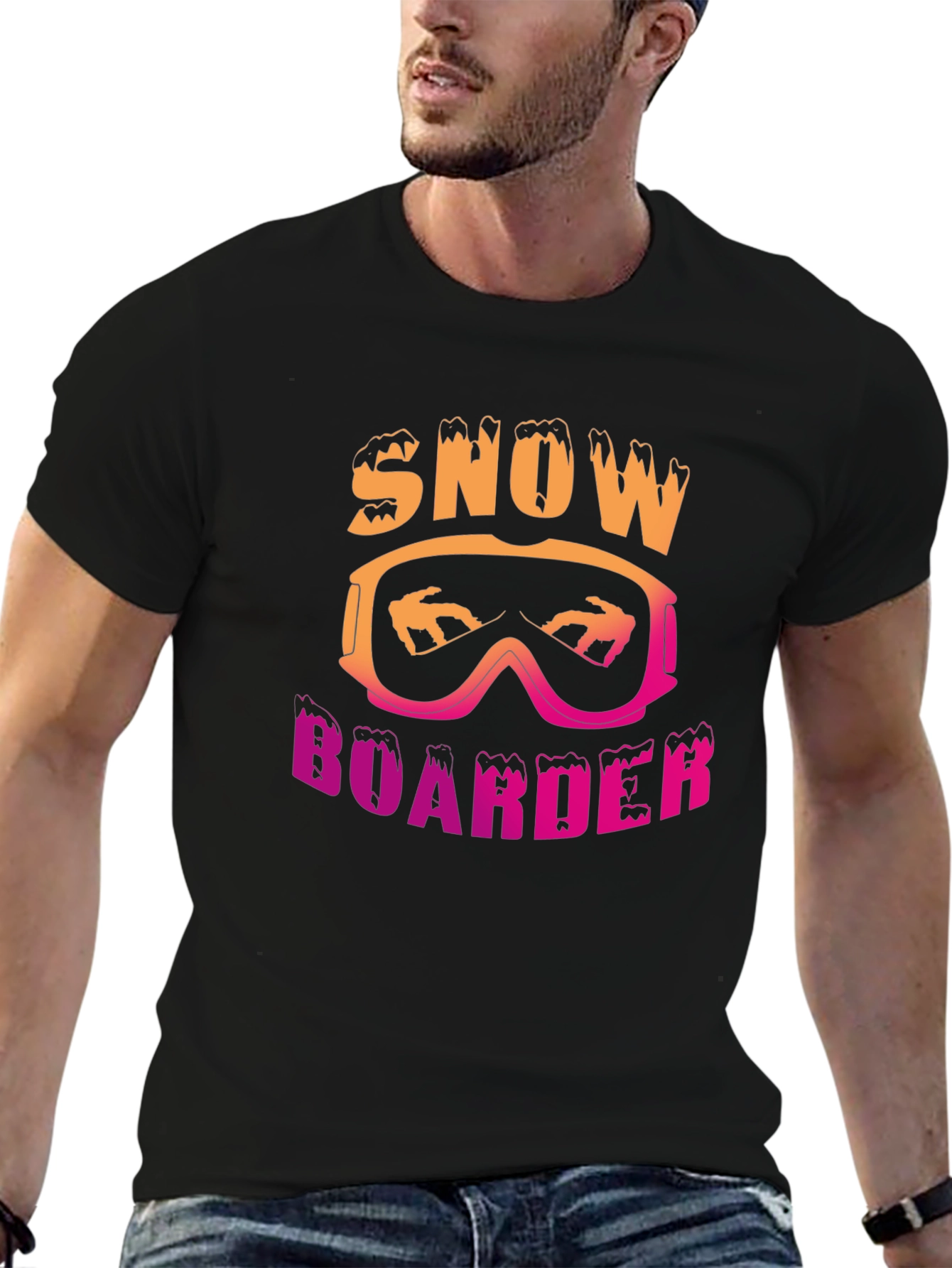 Black Snowboarder Graphic Tee - Black view 6