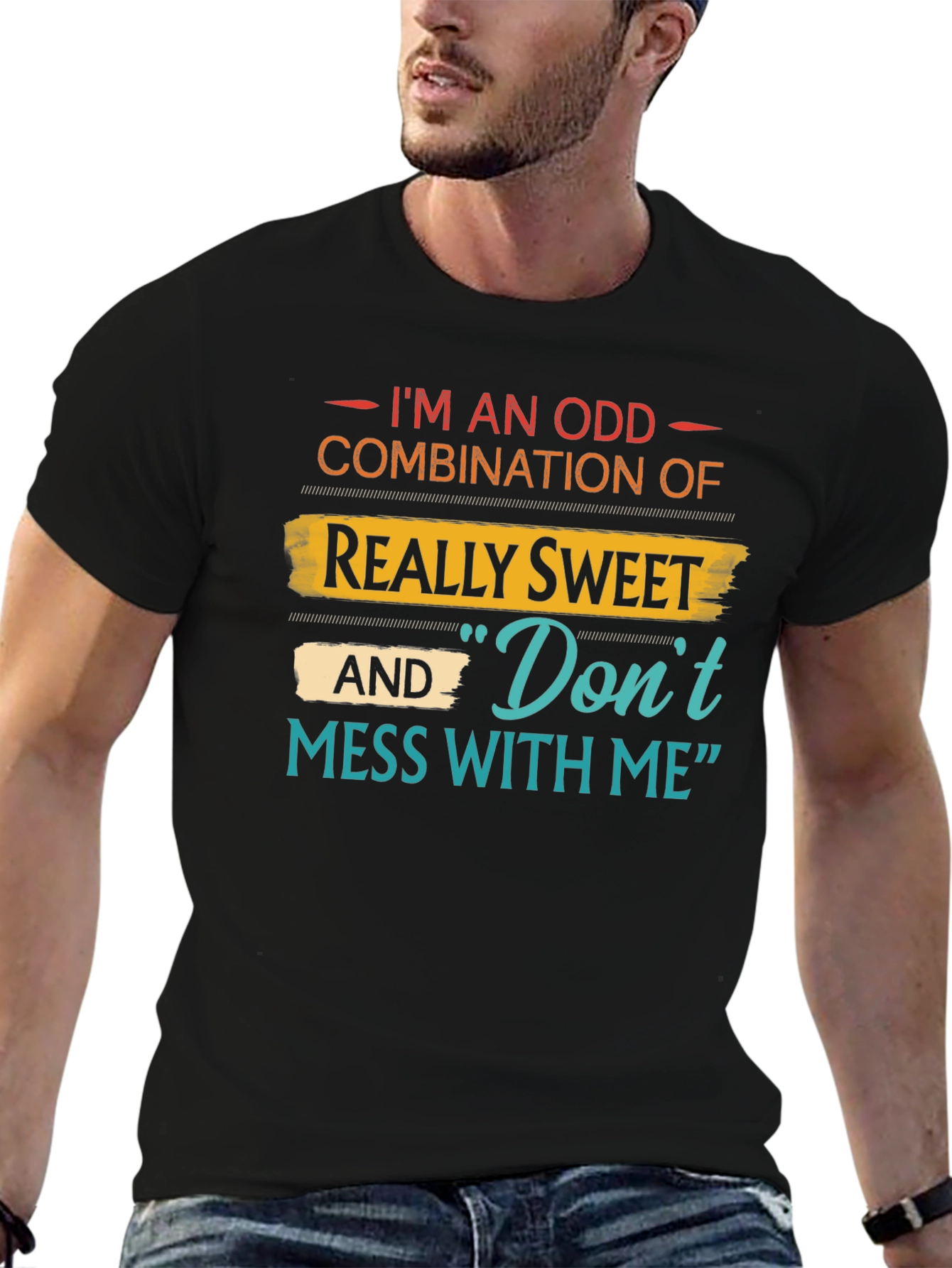 Black Odd Combination T-Shirt: Sweet & Sassy Graphic Tee view 6