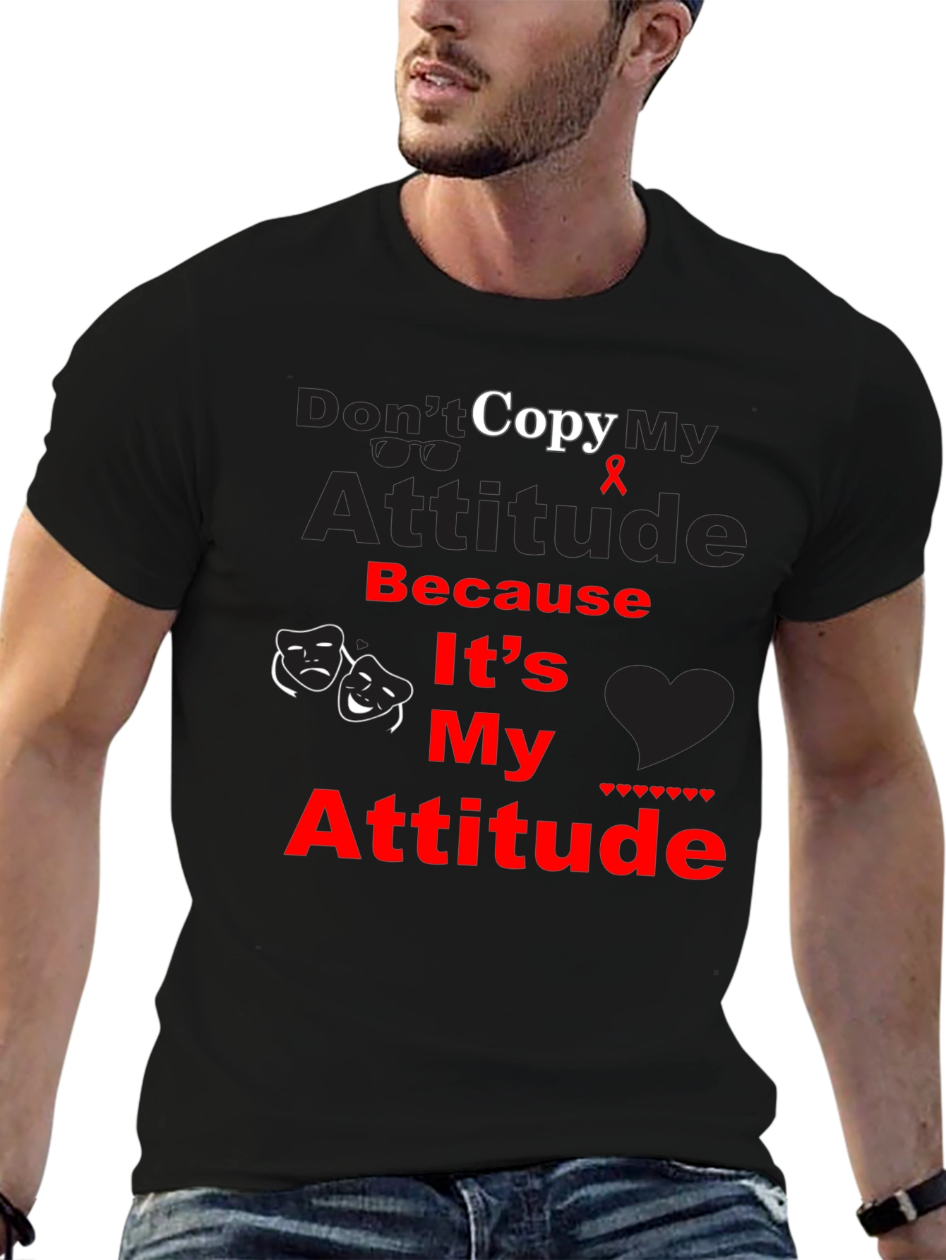 Black Don't Copy My Attitude Graphic Tee - Unisex view 6