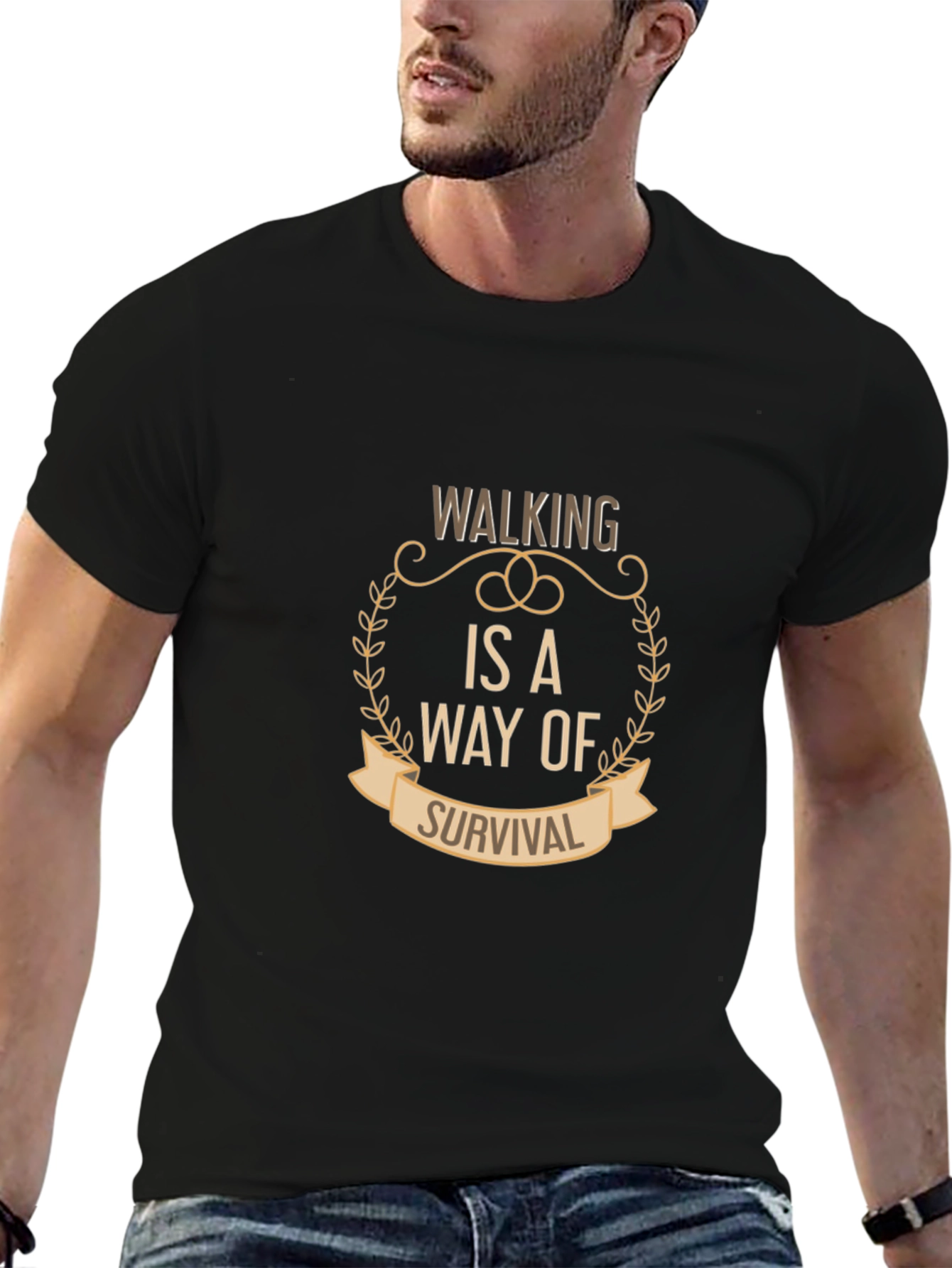 Black Walking Is a Way of Survival Graphic T-Shirt view 6