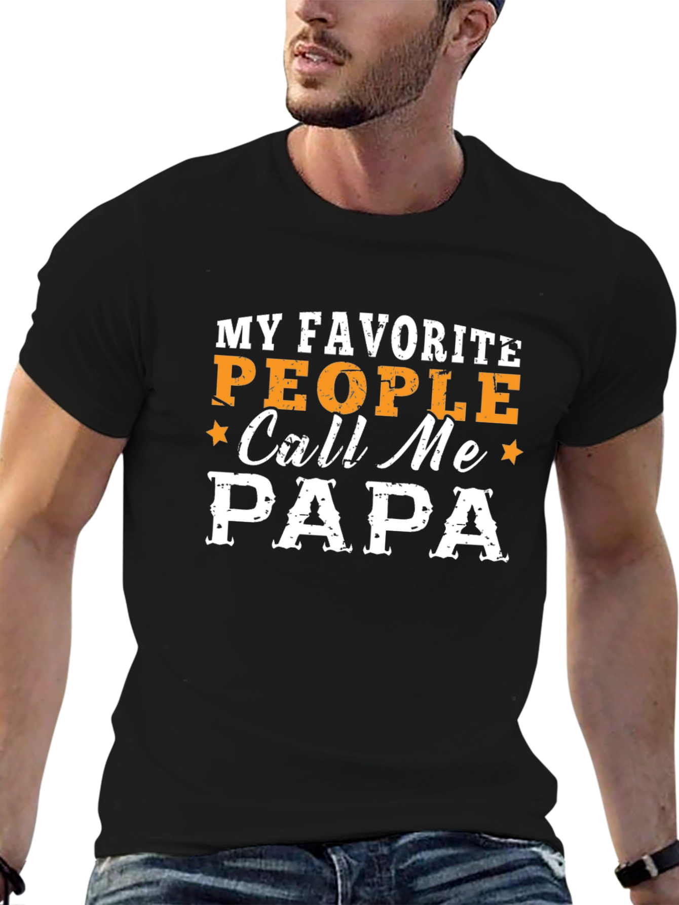 Black My Favorite People Call Me Papa T-Shirt view 6