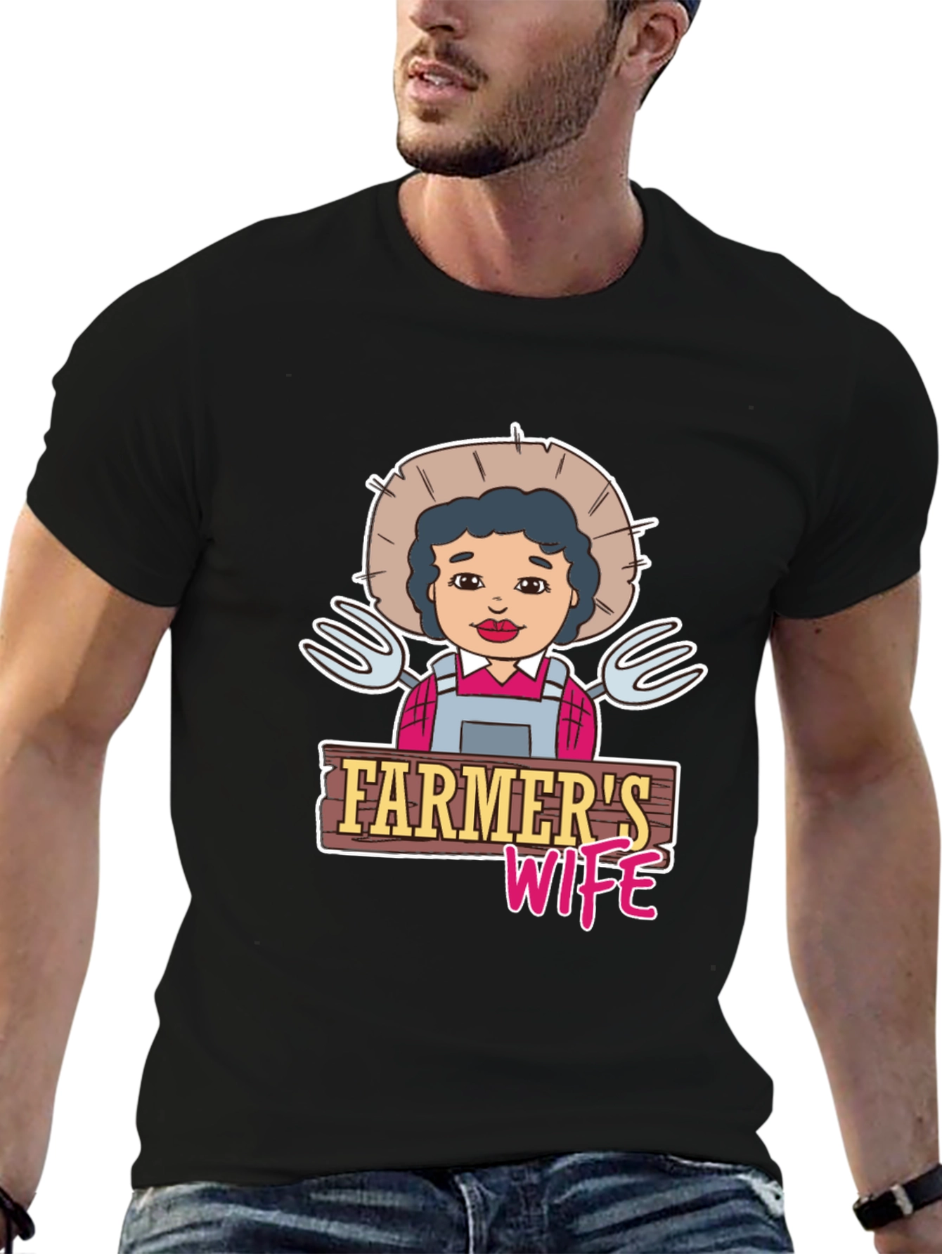 Black Farmer's Wife Graphic Tee view 6