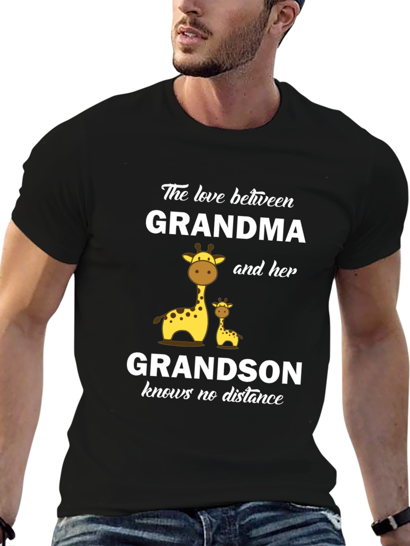 Black Grandma and Grandson Giraffe T-Shirt view 6