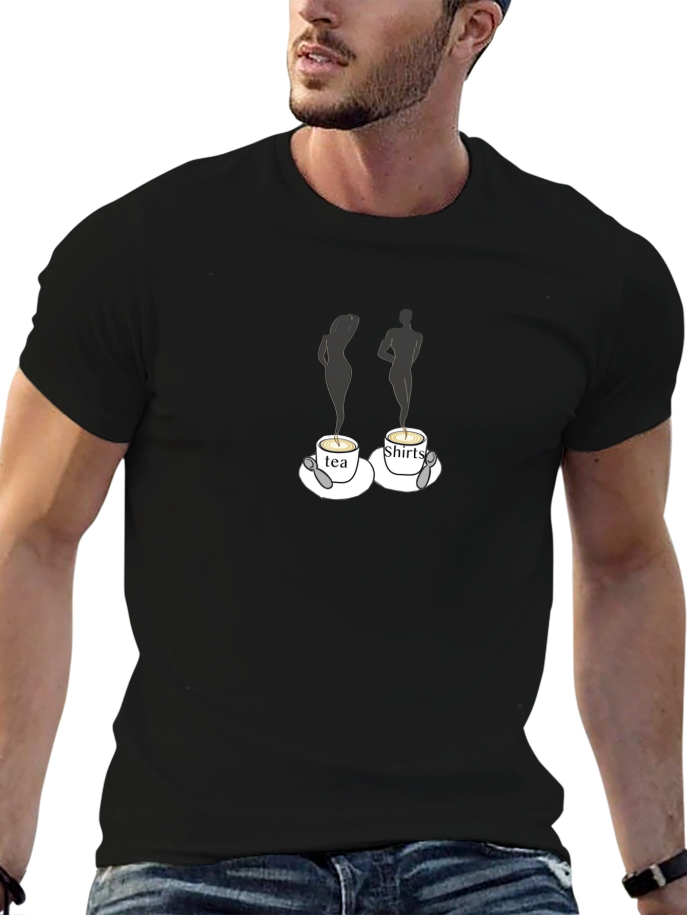 Black Tea Shirts Humor Graphic T-Shirt view 6