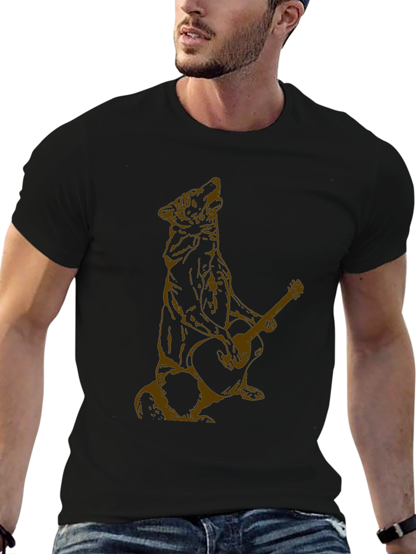 Black Wolf Guitarist Graphic Tee view 6