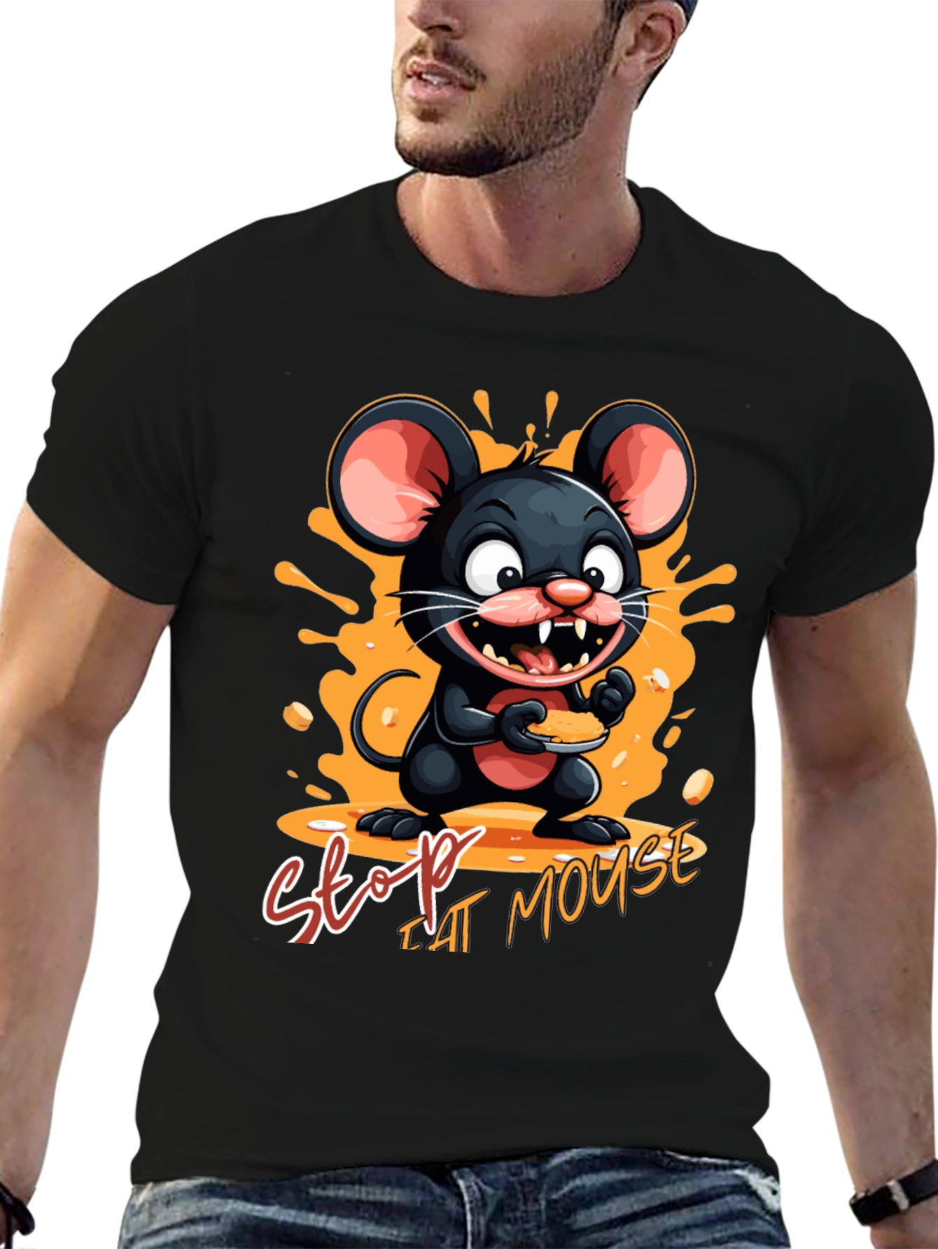 Black Stop That Mouse T-Shirt view 6
