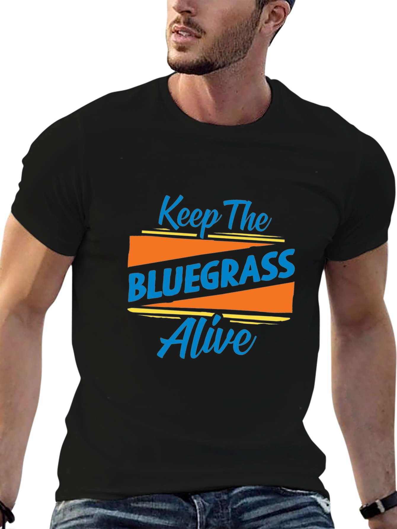 Black Keep The Bluegrass Alive Black T-Shirt view 6
