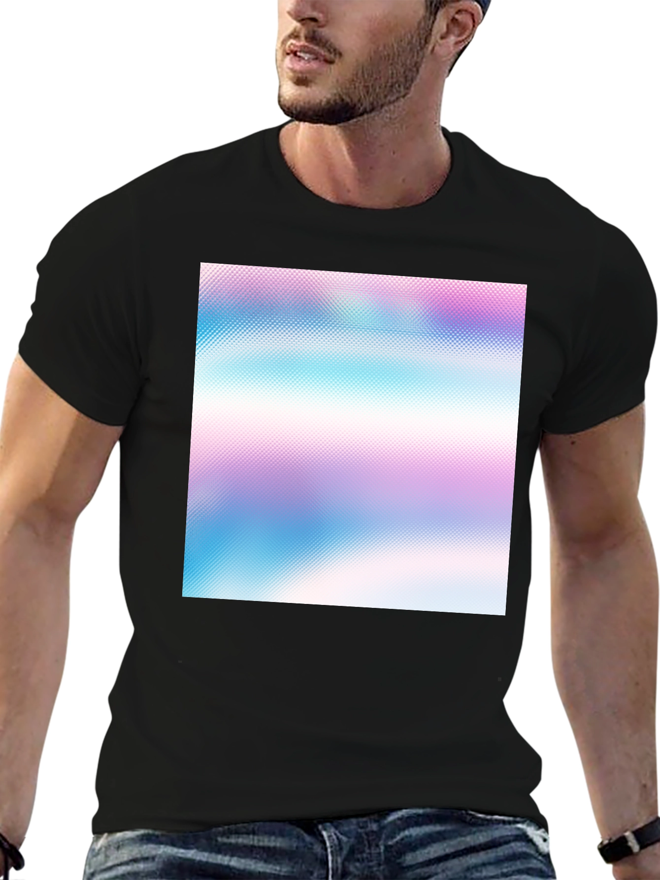 Black Vaporwave Gradient T-Shirt - Stylish Comfort view 6