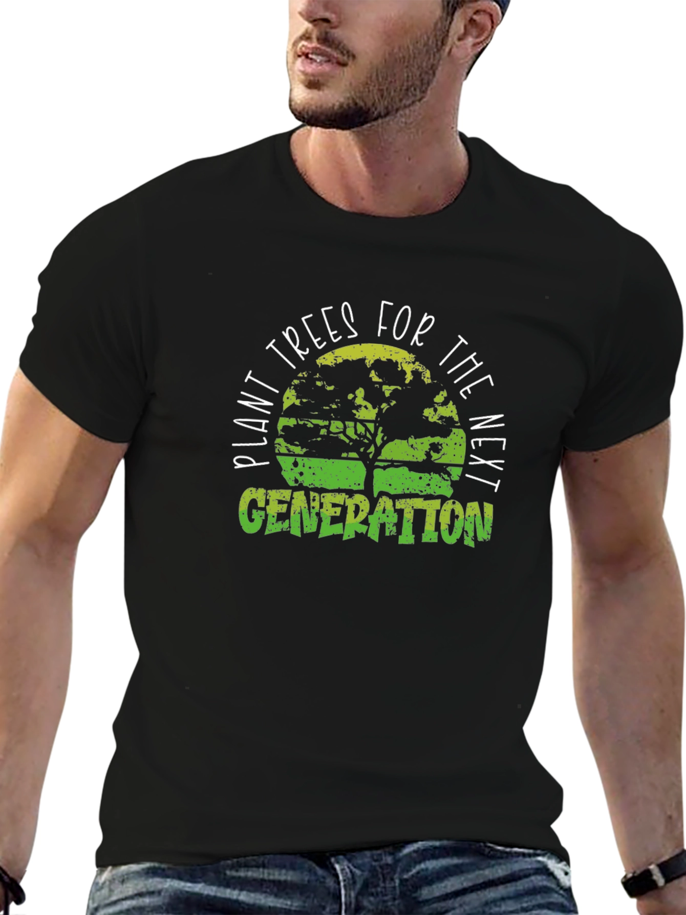 Black Plant Trees for the Next Generation T-Shirt view 6