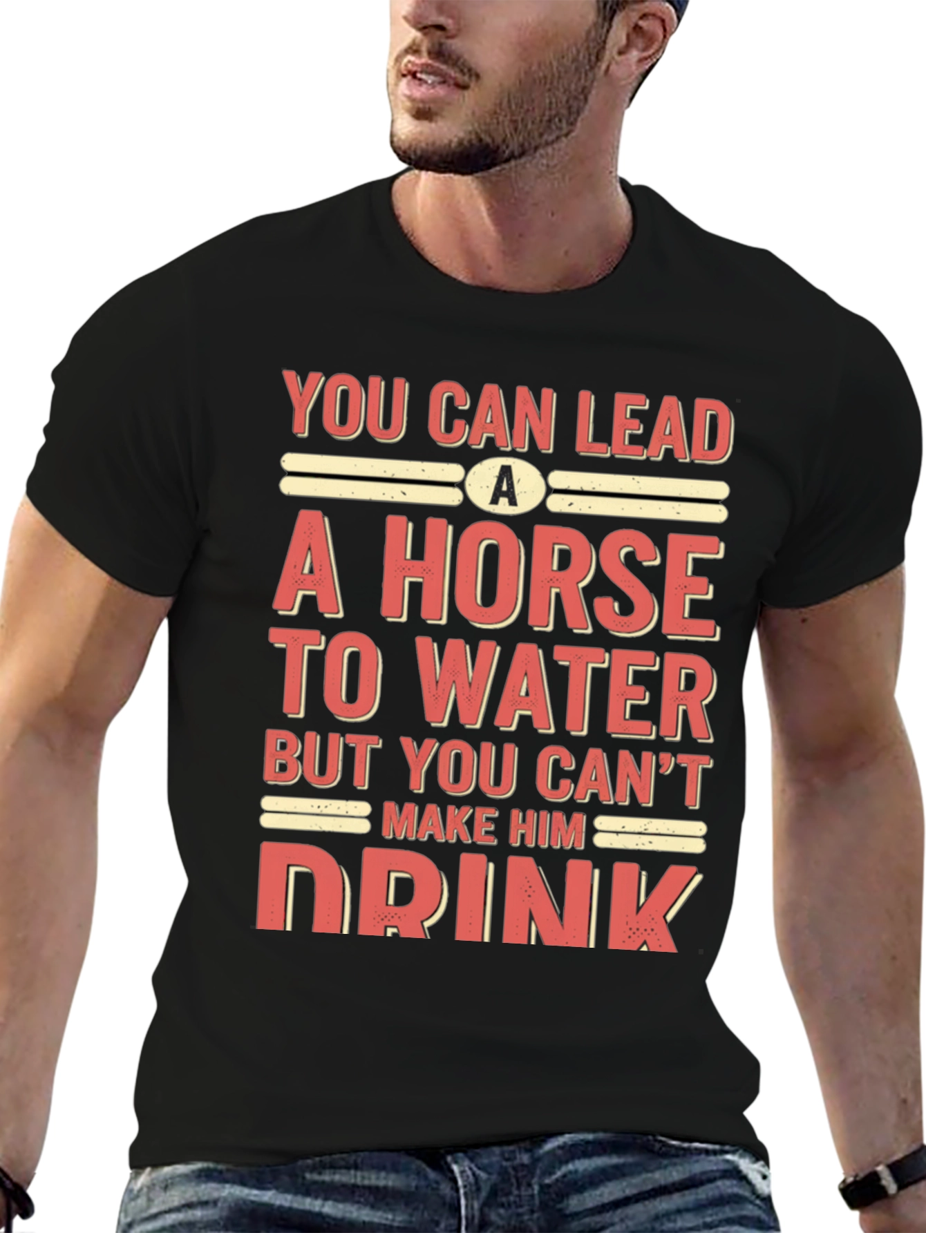 Black Funny Horse Saying T-Shirt view 6