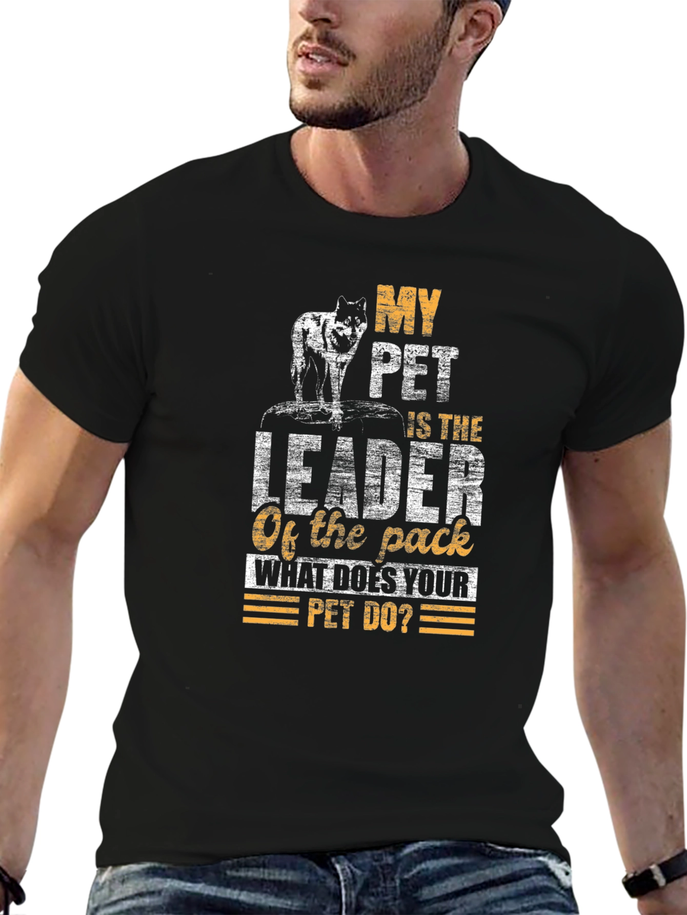Black Leader of the Pack Pet T-Shirt view 6
