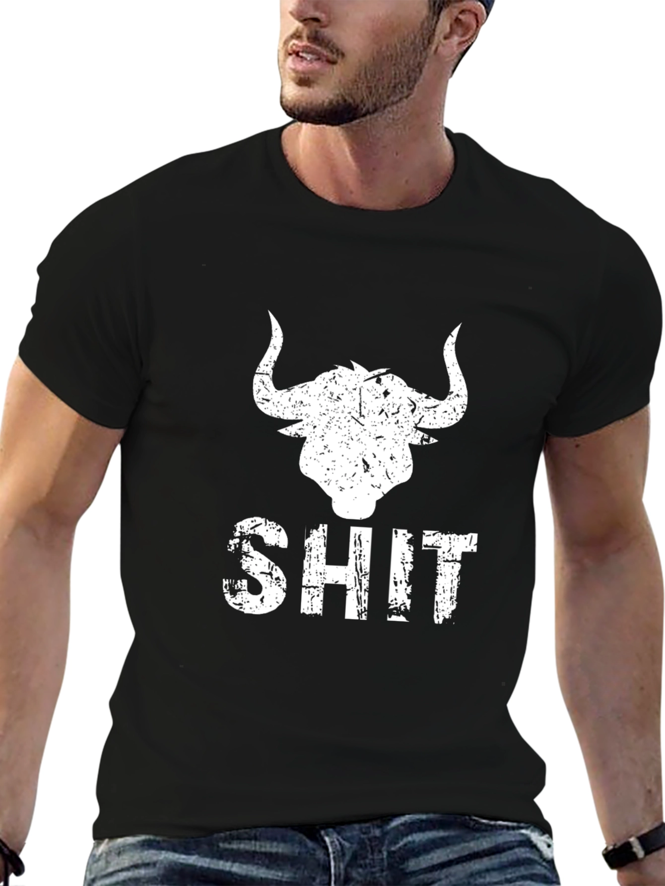 Black Bull Shit T-Shirt - Funny Graphic Tee for Men view 6