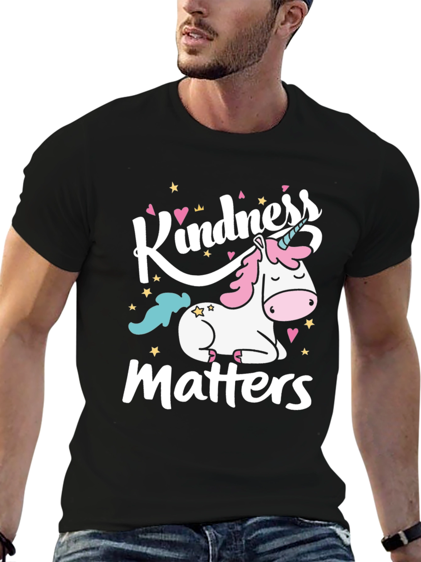 Black Kindness Matters Unicorn Graphic Tee view 6