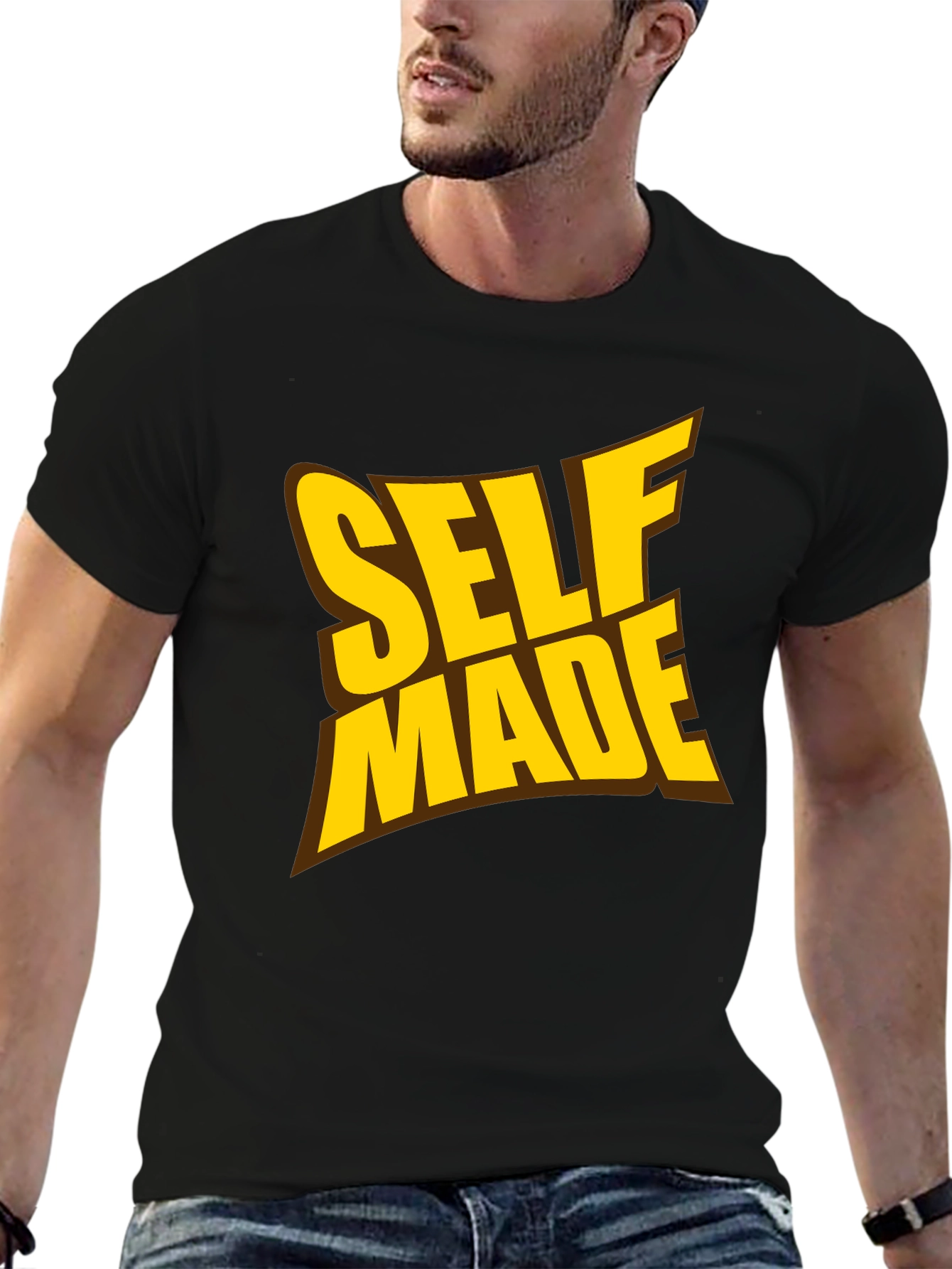 Black Self Made Graphic Tee - Black T-Shirt view 6