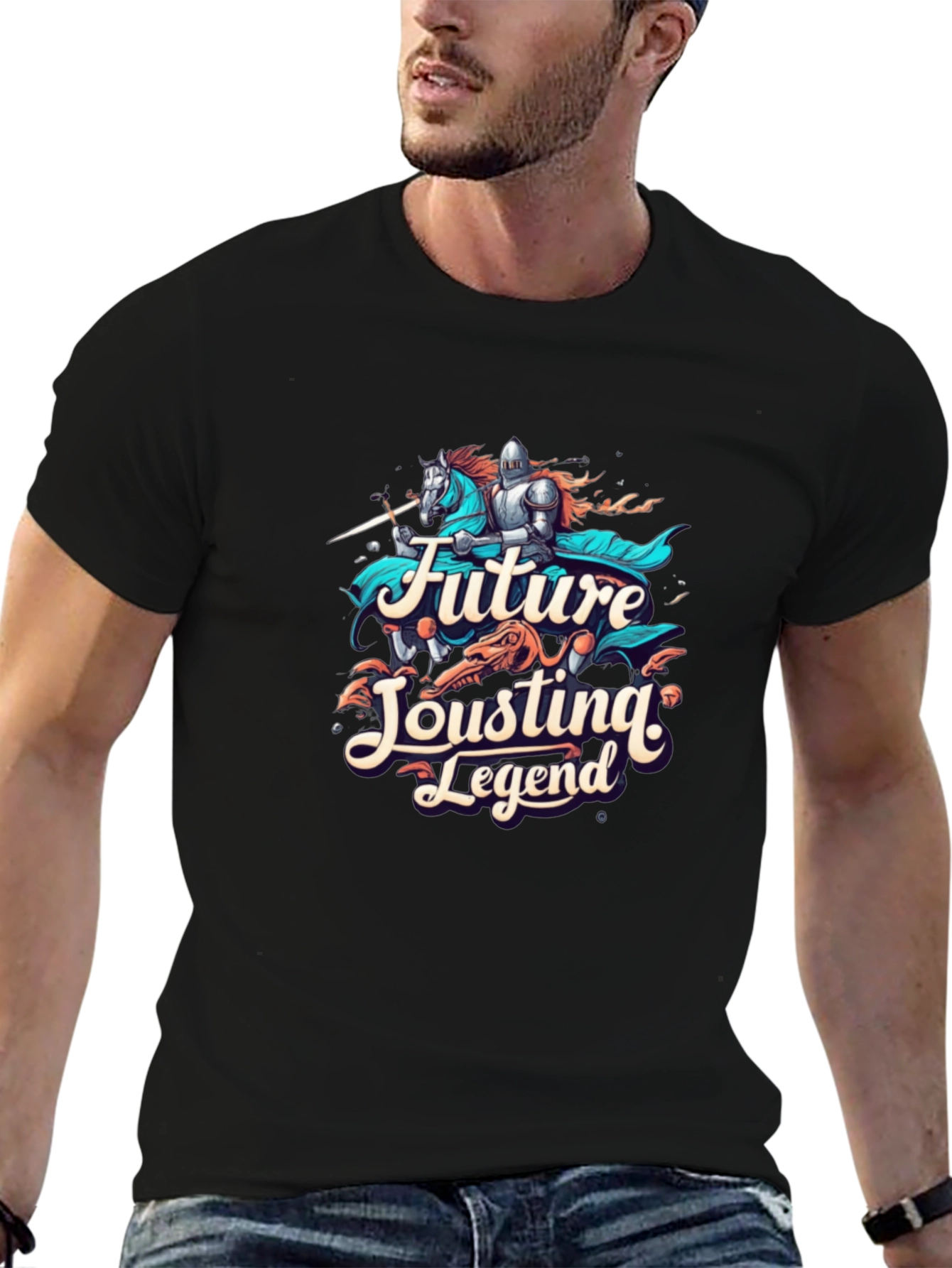 Black Future Jousting Legend Black Graphic Tee view 6