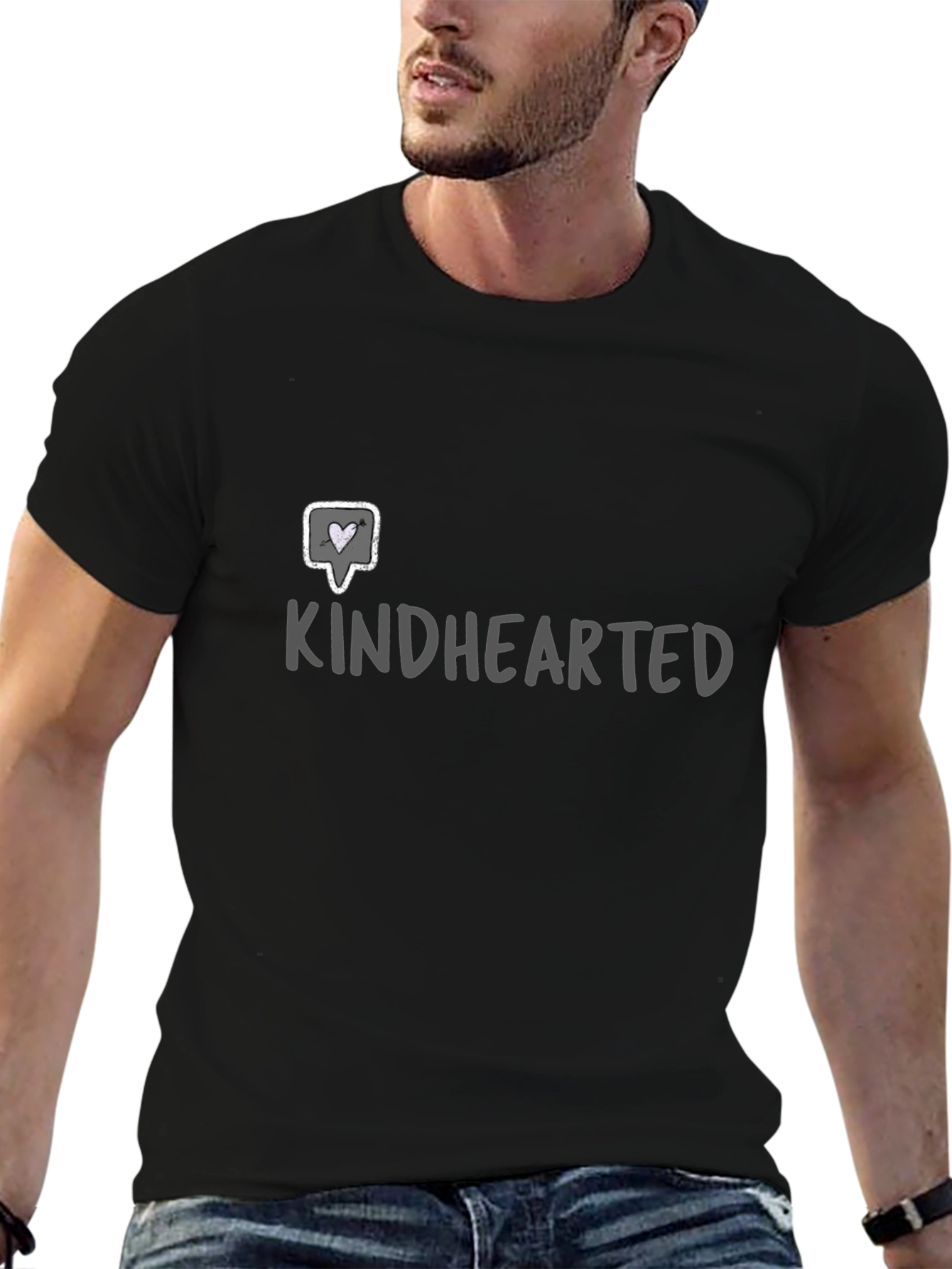 Black Kindhearted Black Graphic Tee - Soft & Stylish view 6