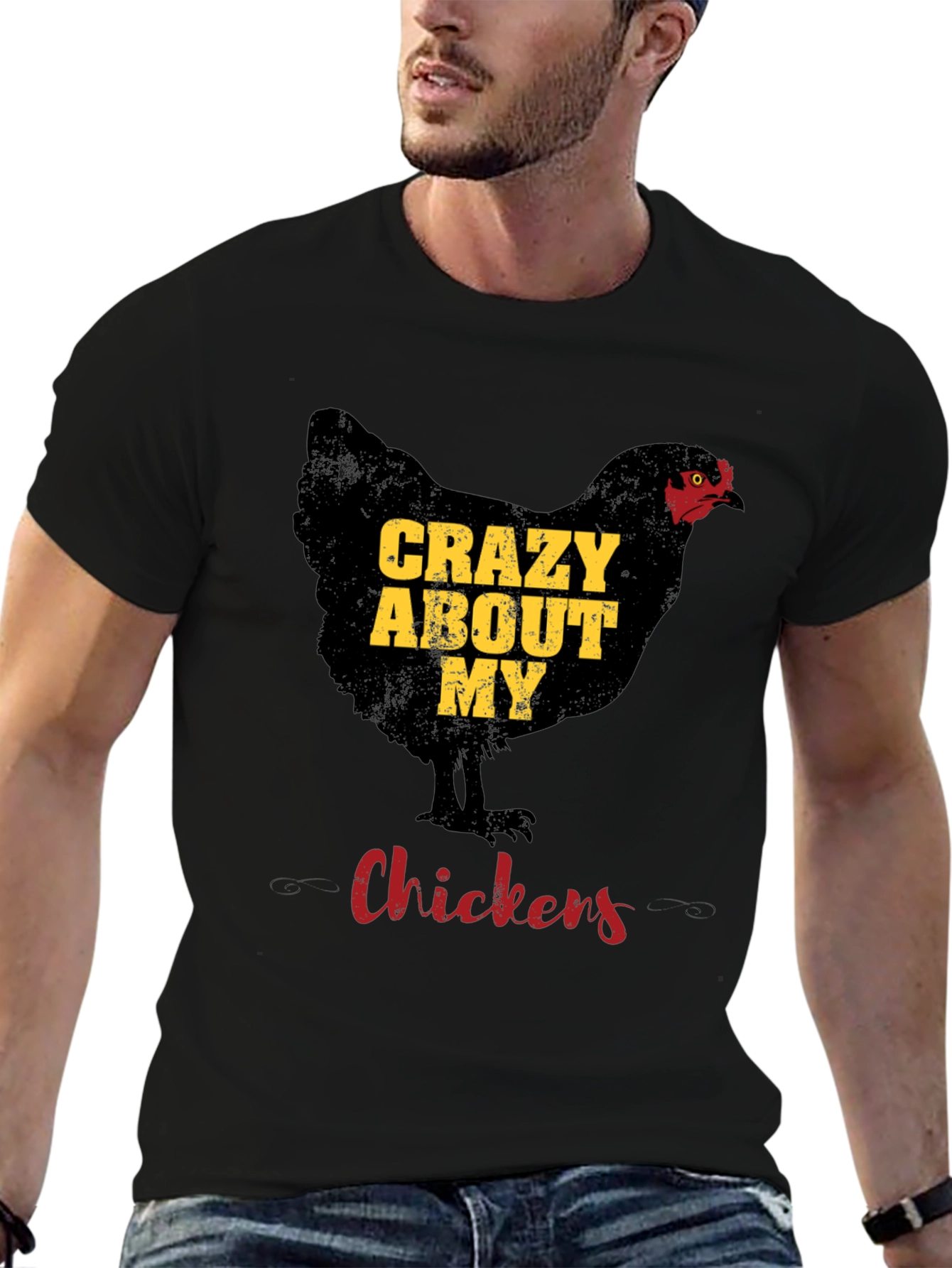 Black Crazy About My Chickens Graphic Tee view 6