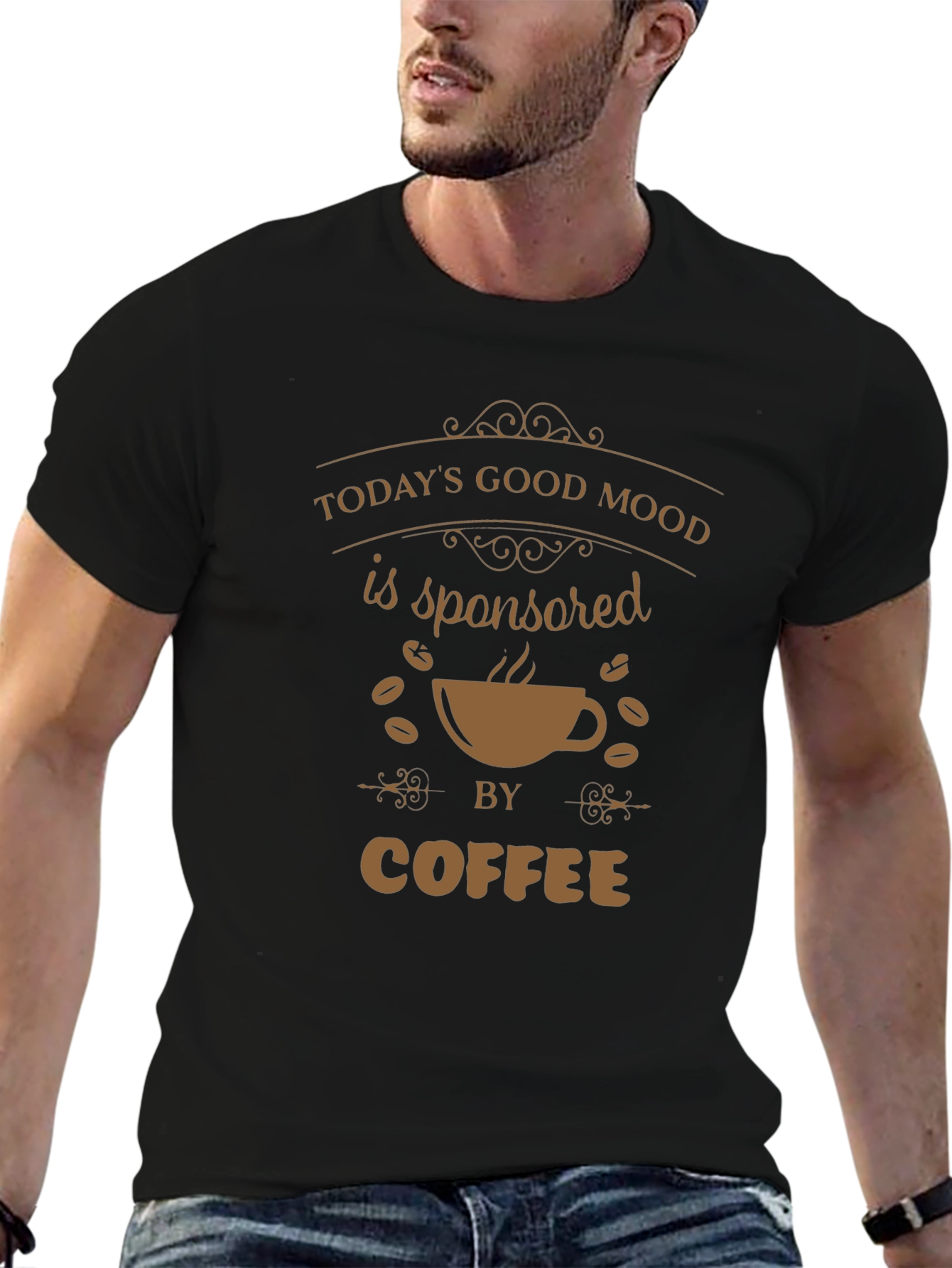 Black Coffee Lover's Graphic Tee - Today's Good Mood view 6