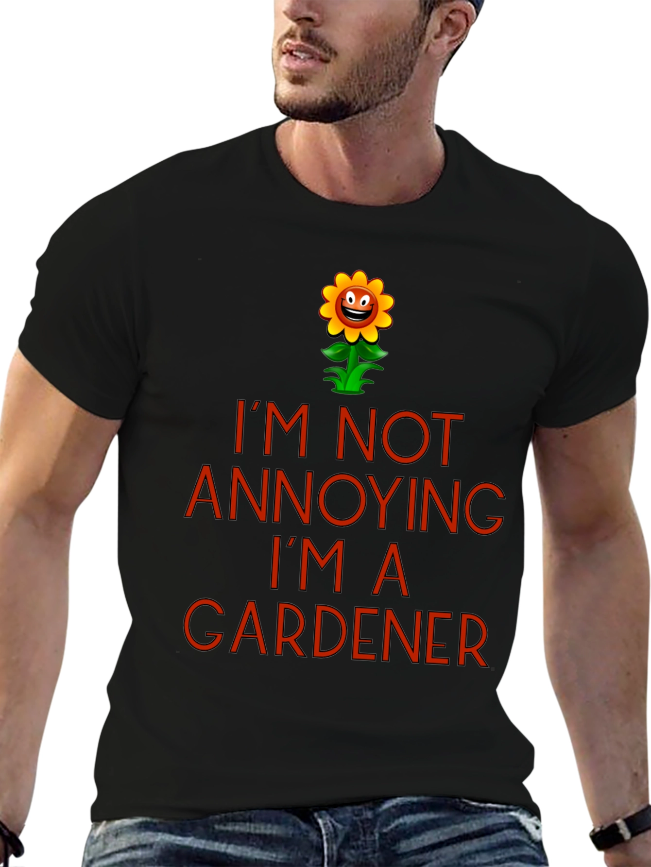 Black I'm Not Annoying I'm a Gardener T-Shirt view 6