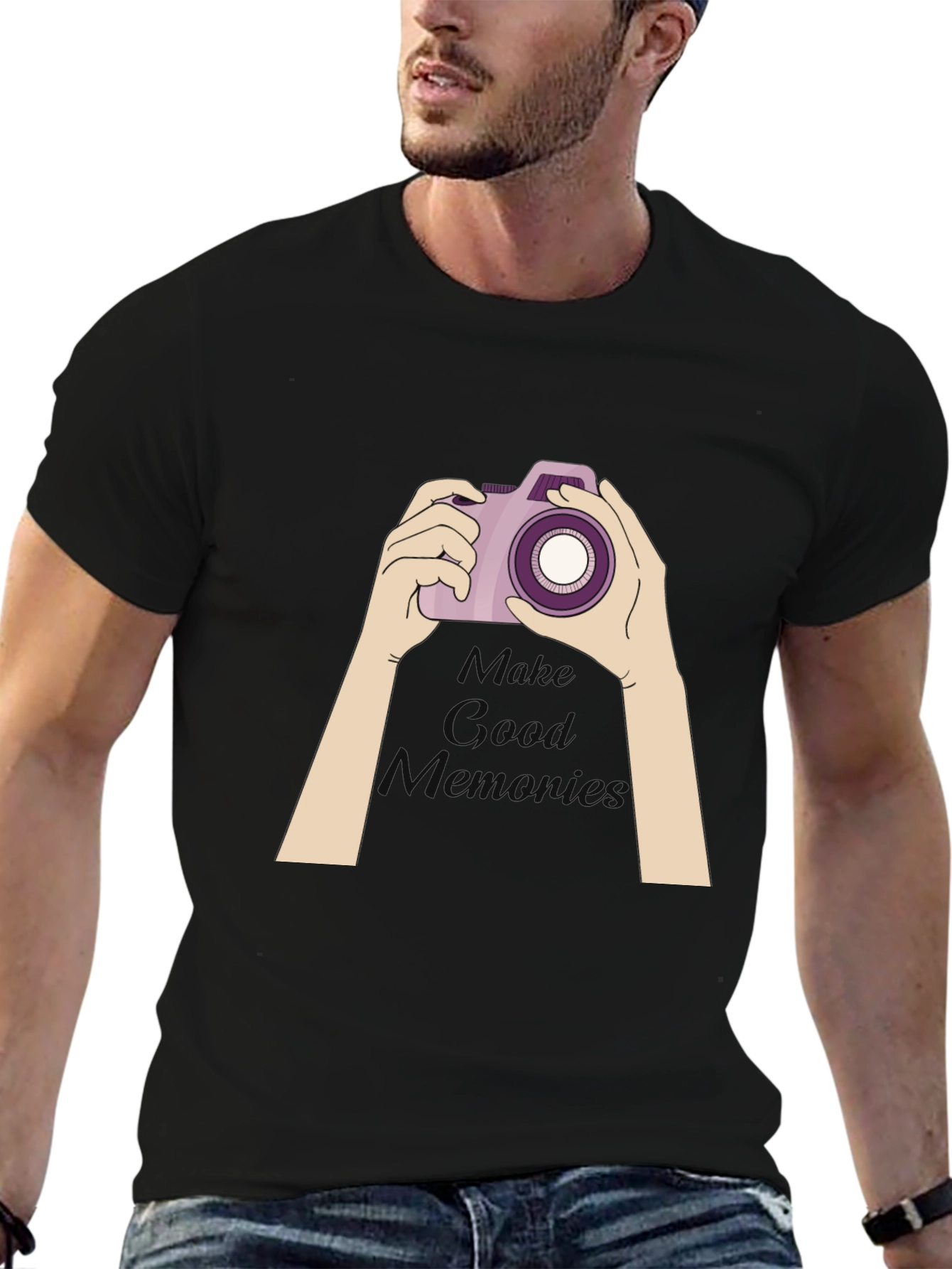 Black Make Good Memories Graphic T-Shirt view 6