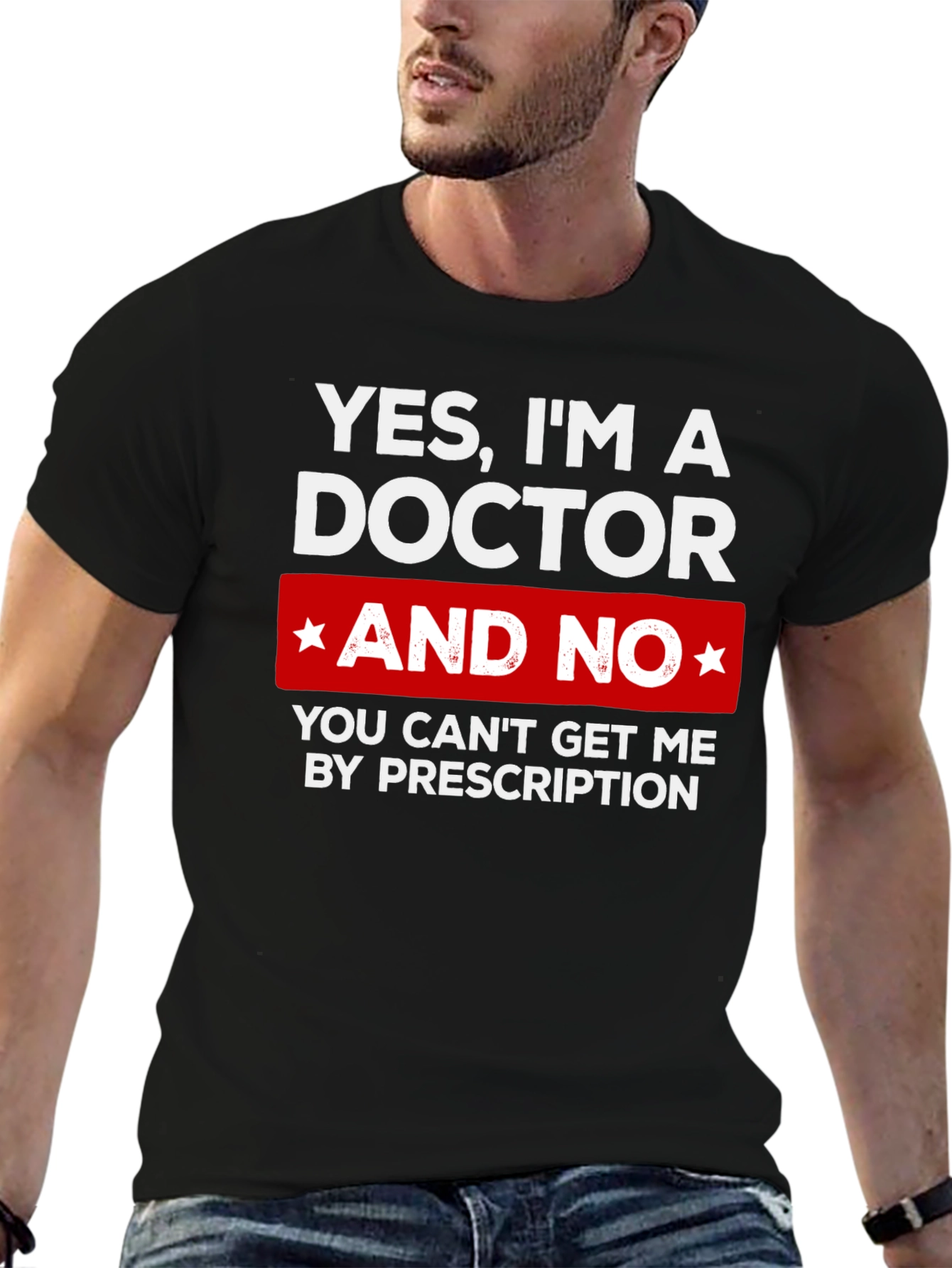 Black Doctor Funny Graphic T-Shirt - Prescription Humor view 6