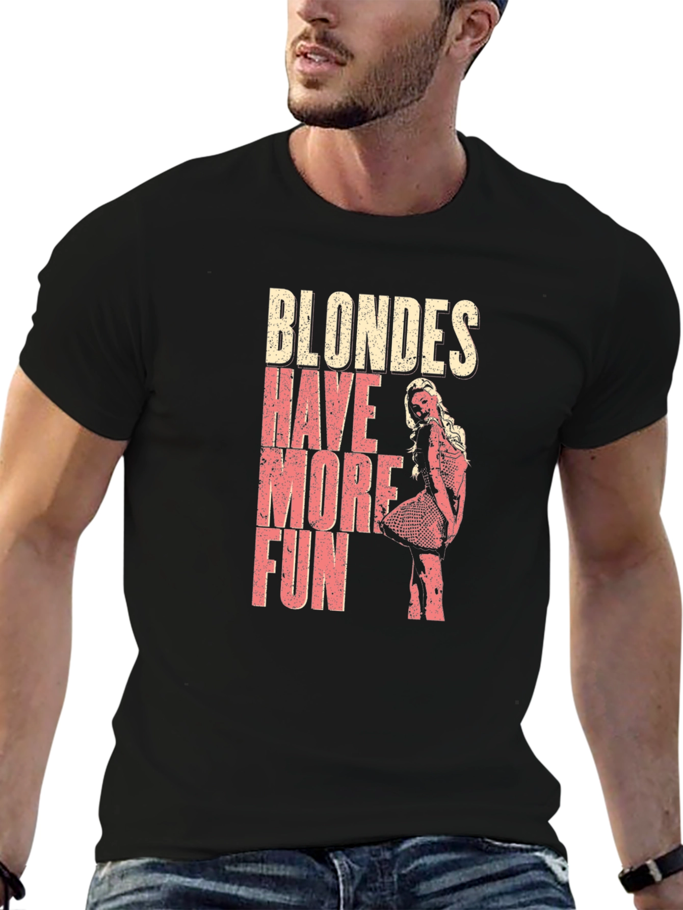 Black Blondes Have More Fun Graphic T-Shirt view 6