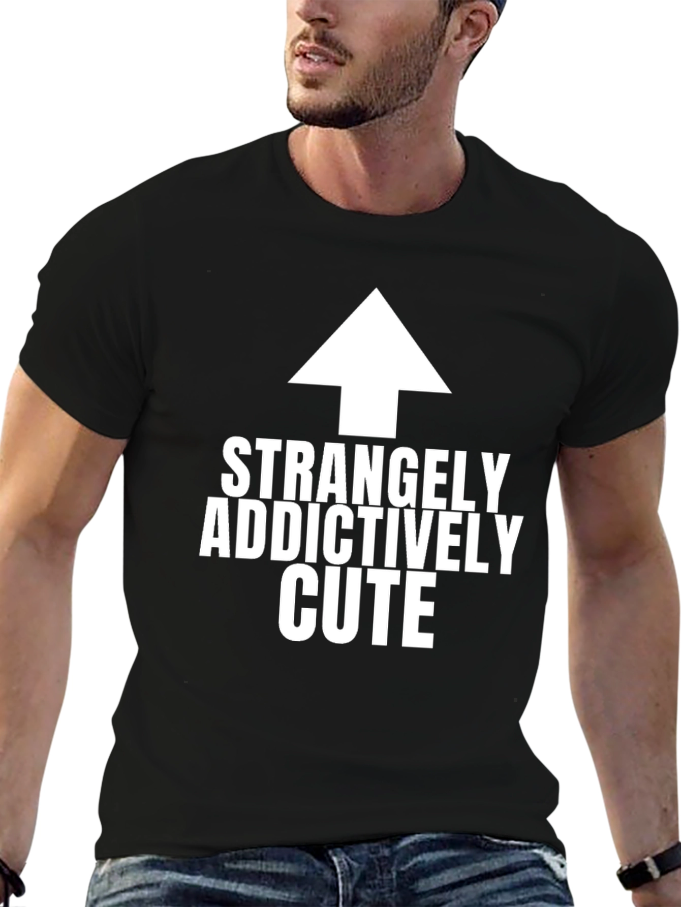 Black Strangely Addictively Cute Black T-Shirt view 6