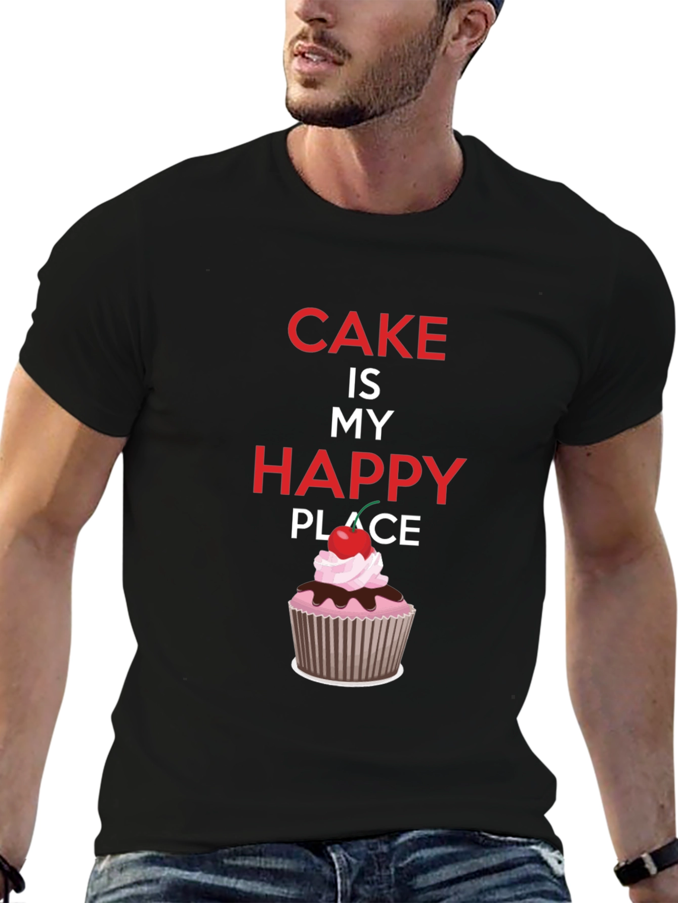 Black Cake Is My Happy Place Graphic Tee view 6