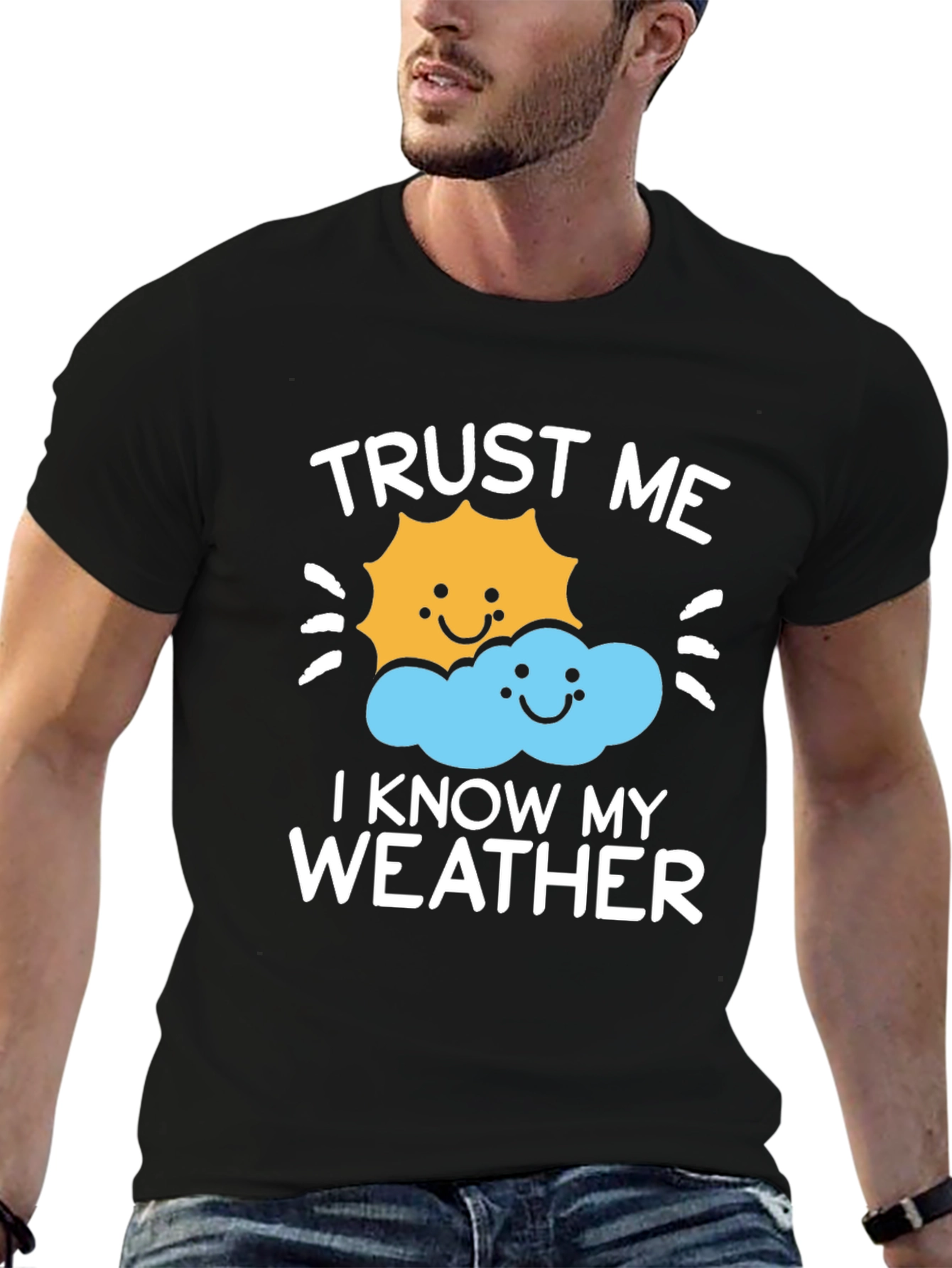 Black Trust Me, I Know My Weather Graphic Tee view 6