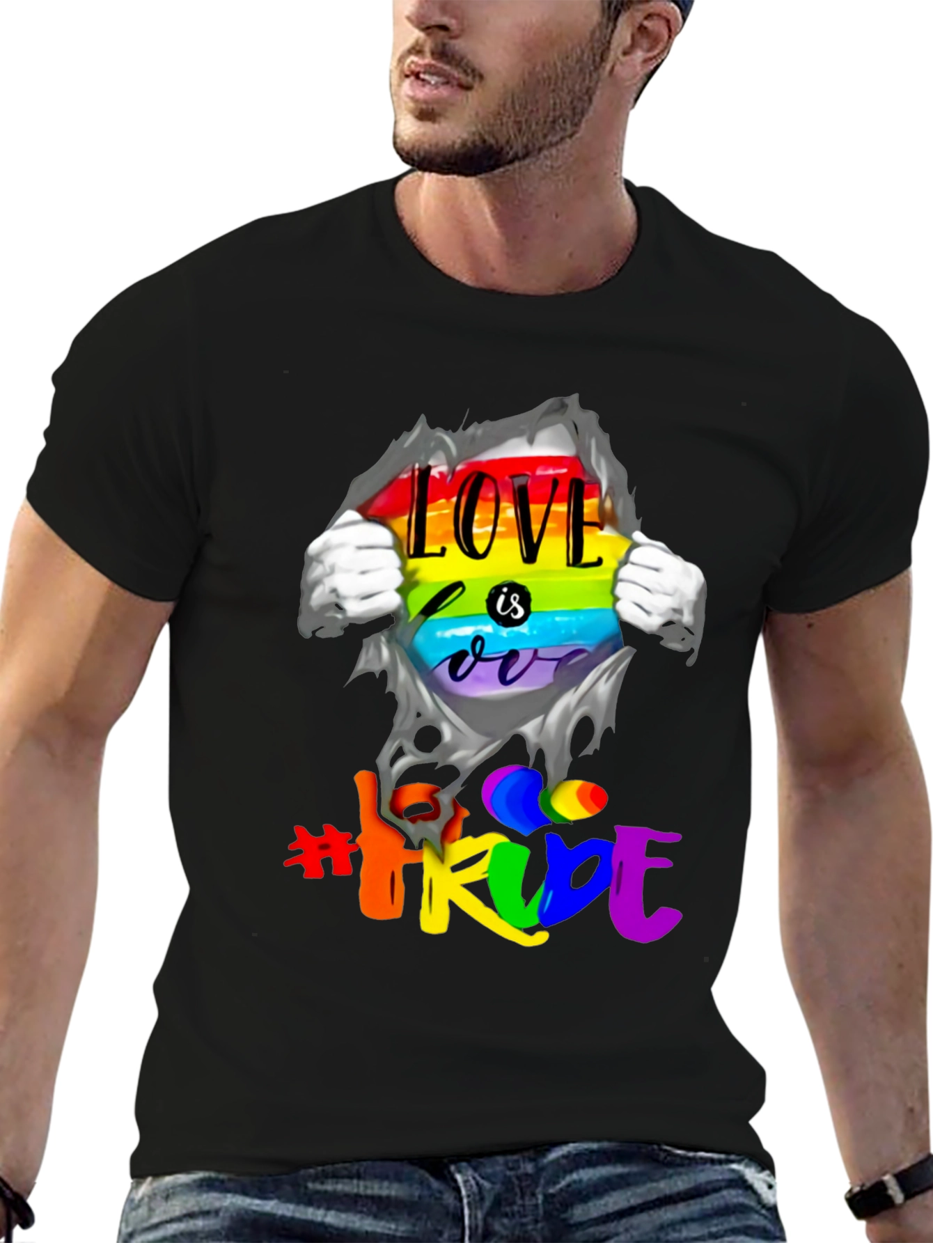 Black Love is Love Rainbow Pride T-Shirt view 6
