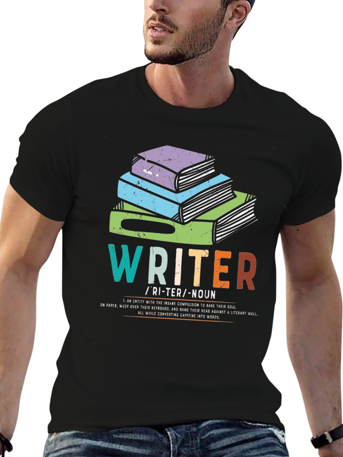 Black Writer Definition T-Shirt - Book Lover Apparel view 6