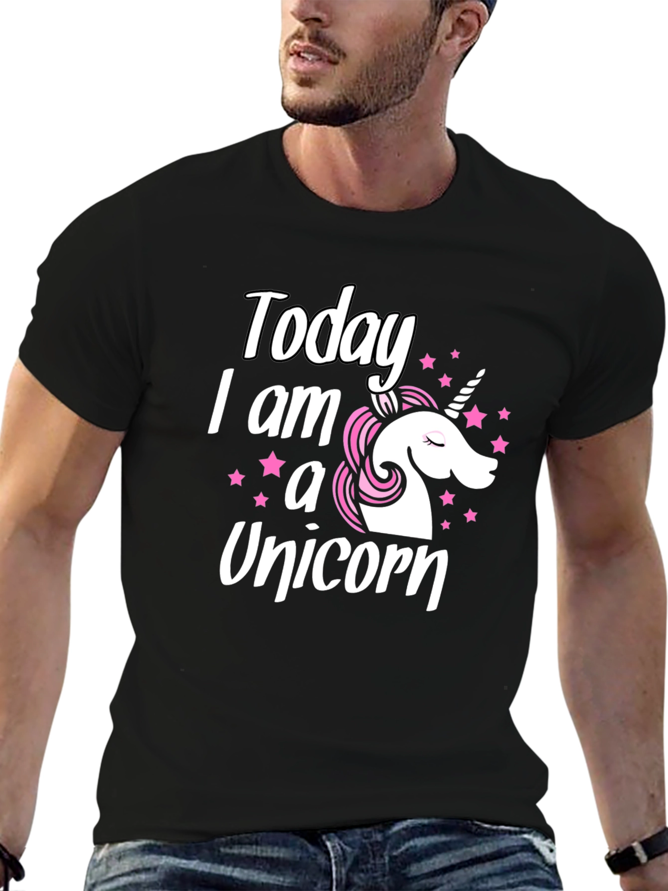 Black Today I am a Unicorn - Black Graphic Tee view 6