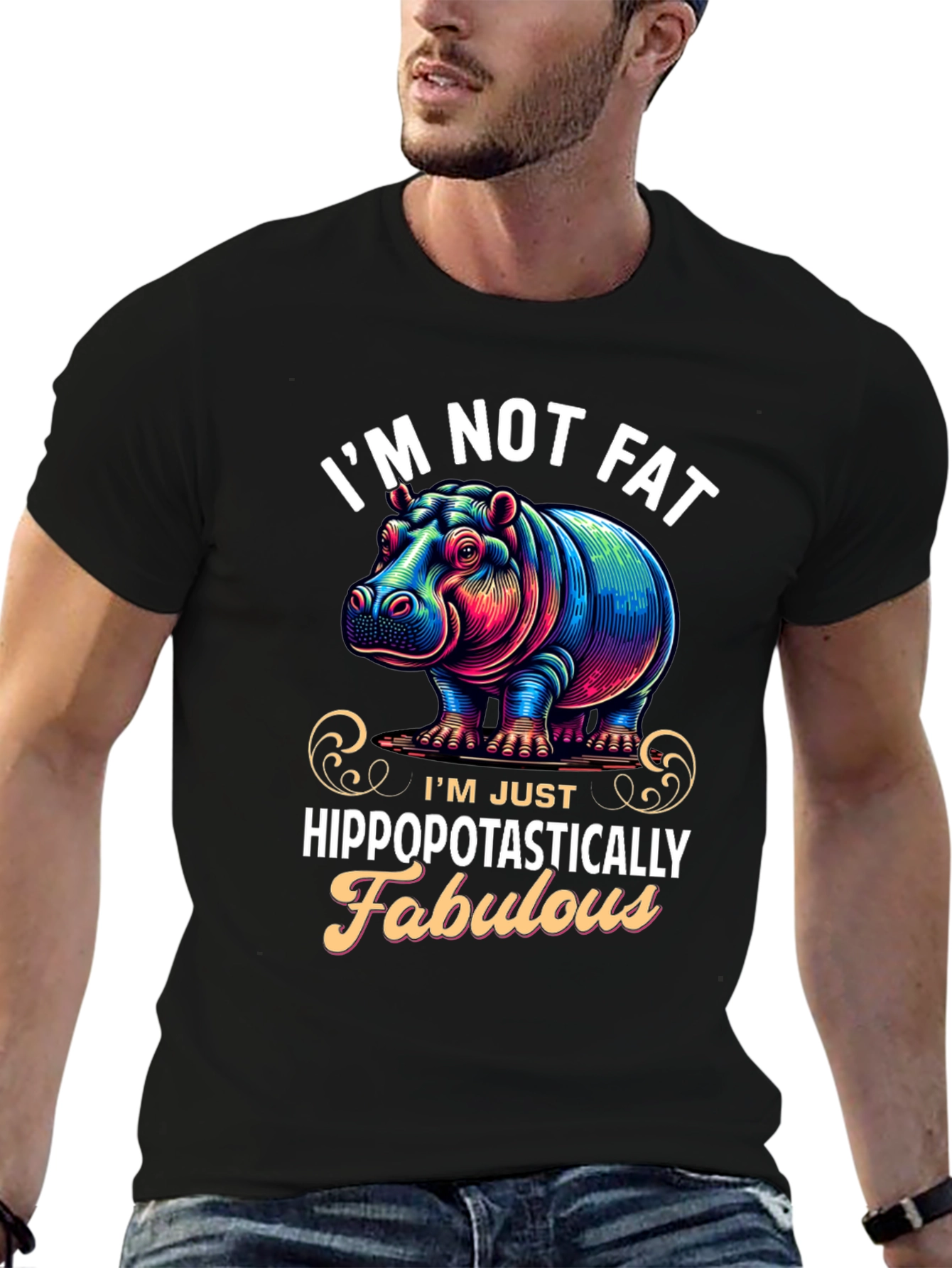 Black Hippo Fabulous Graphic Tee - Trendy Casual Style view 6