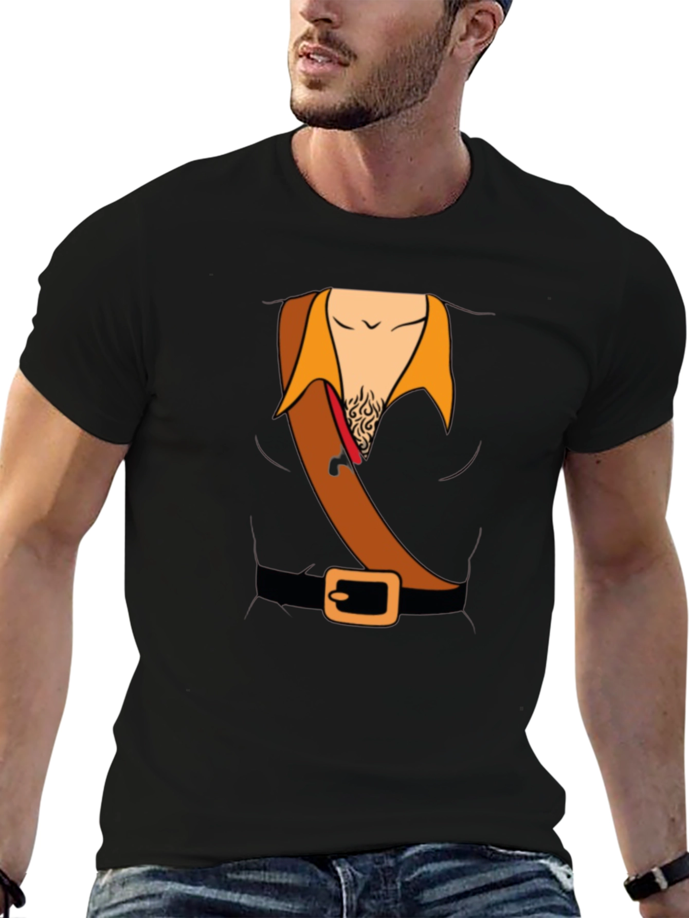 Black Pirate Costume T-Shirt - Funny Halloween Tee view 6