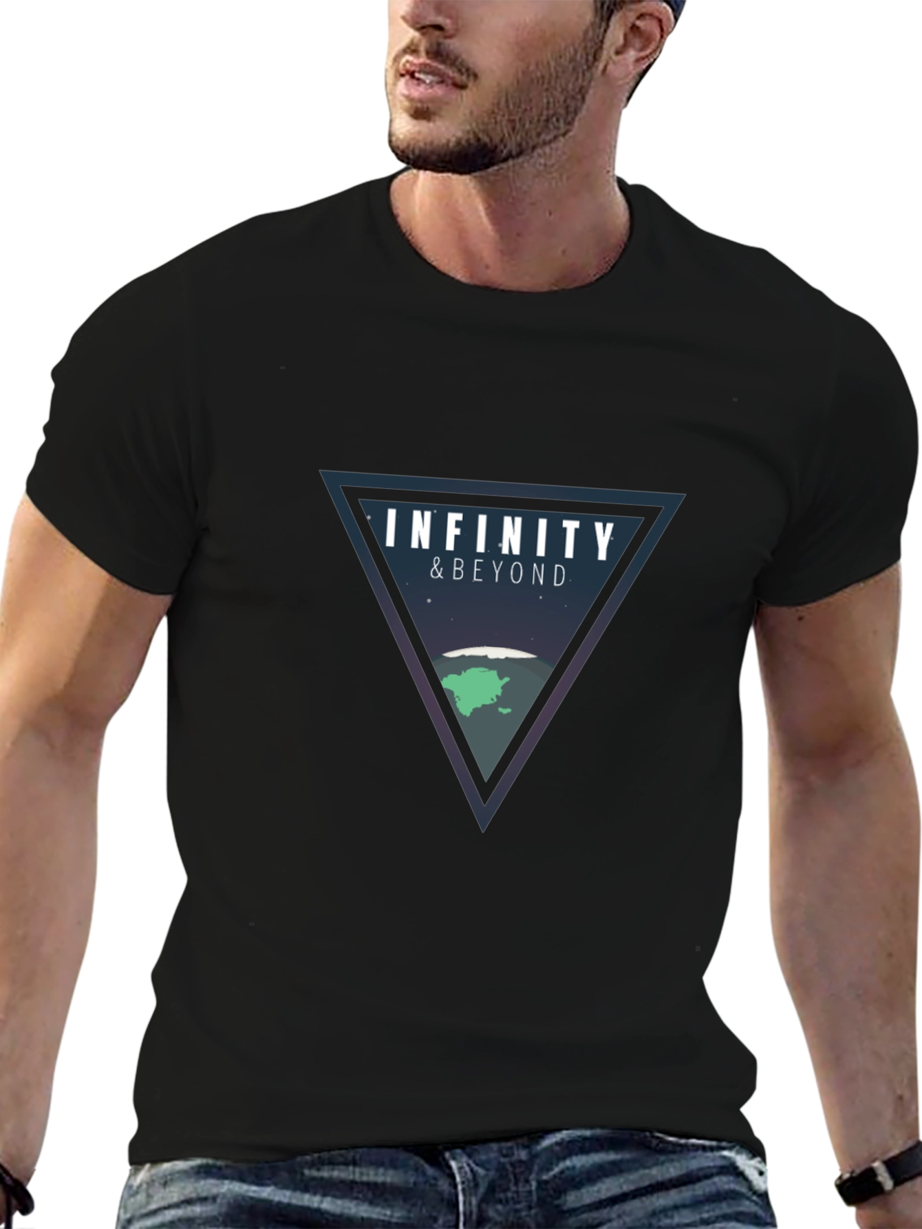 Black Infinity & Beyond Graphic Tee - Black Cotton Blend view 6