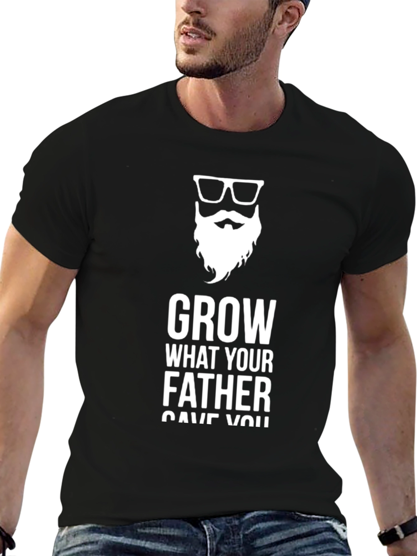 Black Grow What Your Father Gave You Tee - Black view 6