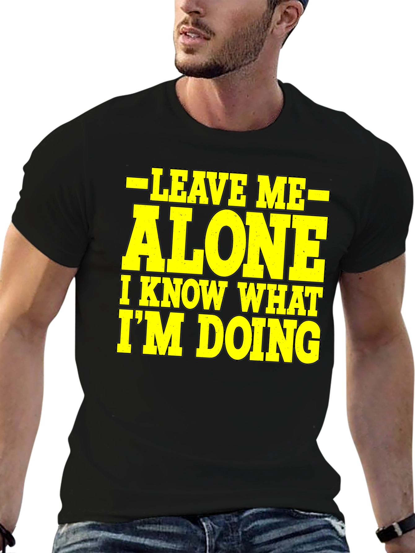Black Leave Me Alone Graphic Tee - Funny Sarcastic T-Shirt view 6