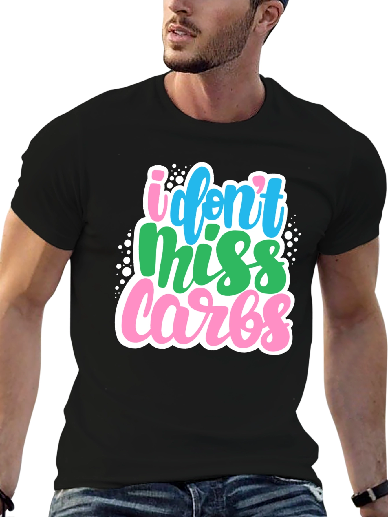 Black I Don't Miss Carbs Graphic Tee view 6