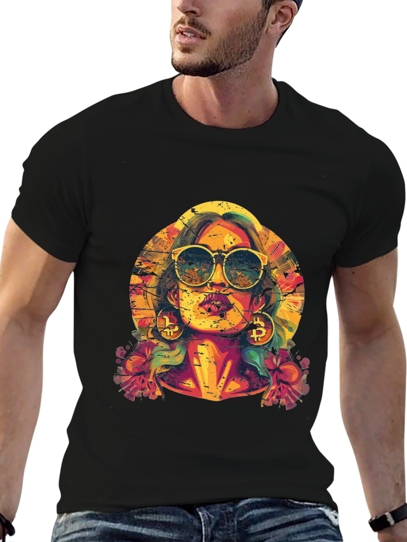 Black Bitcoin Babe Graphic Tee - Crypto Fashion view 6