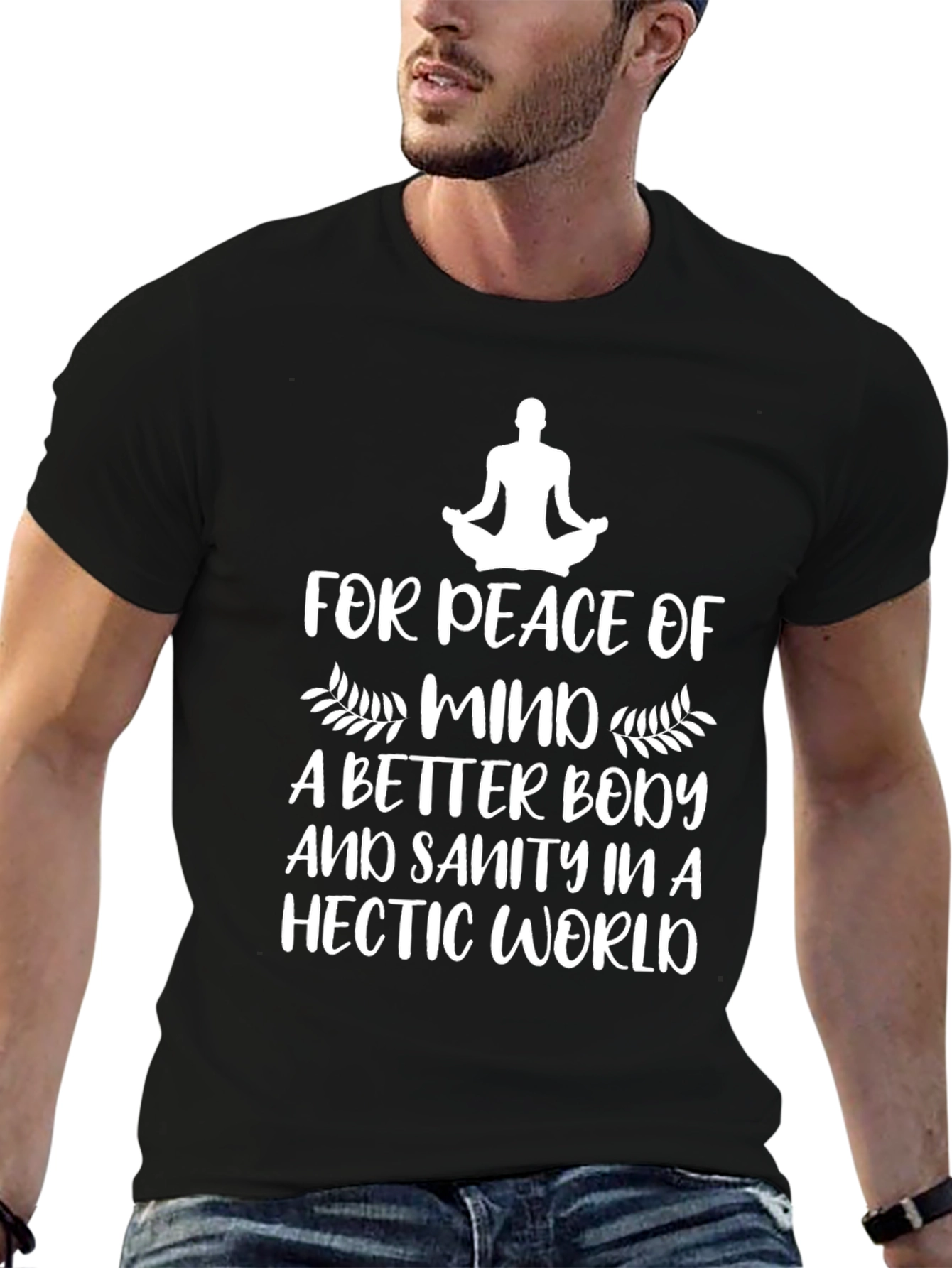 Black Peace of Mind T-Shirt - Yoga & Meditation Tee view 6