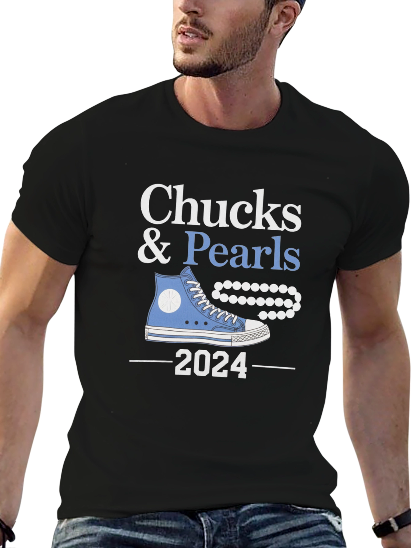 Black Chucks & Pearls 2024 T-Shirt view 6