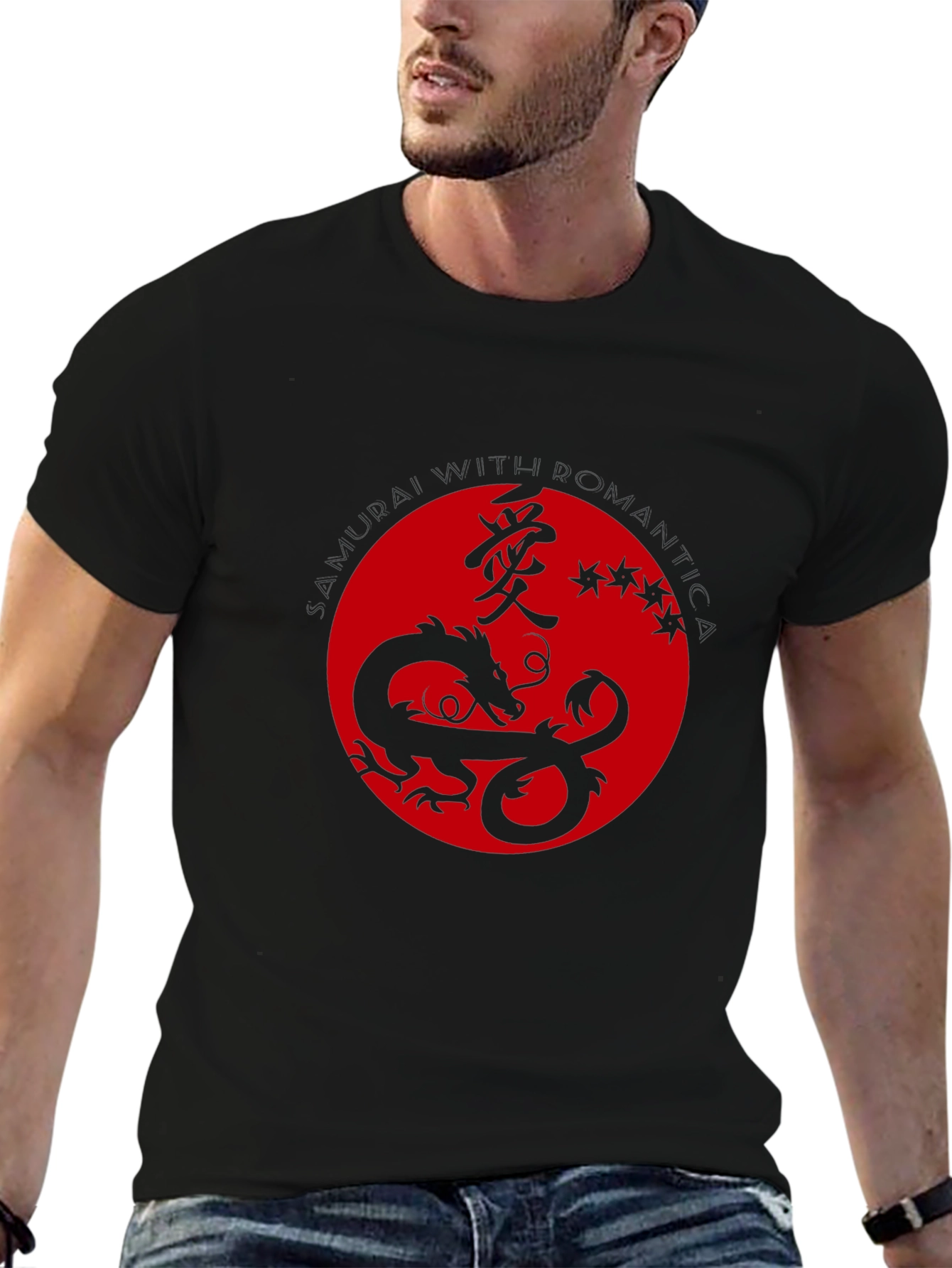 Black Dragon Kanji Graphic Tee - Black T-Shirt view 6