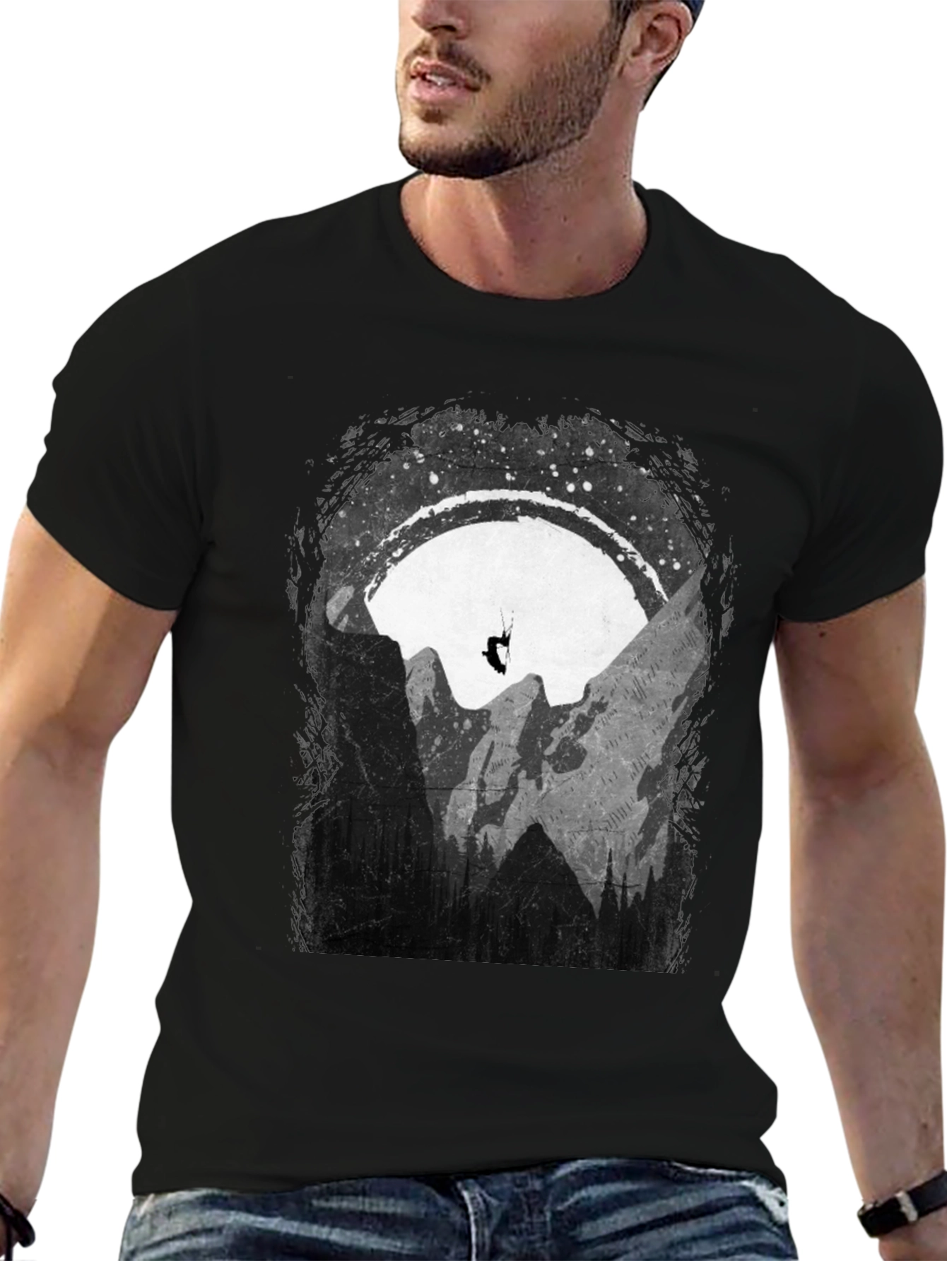 Black Mountain Paragliding Graphic T-Shirt - Adventure Ready! view 6