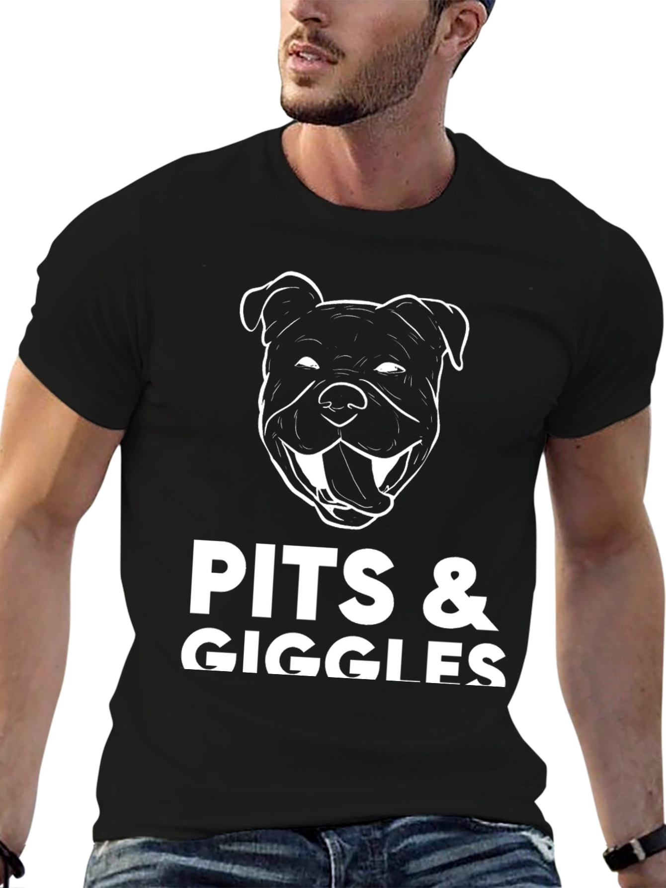 Black Pits & Giggles Graphic Tee - Black view 6