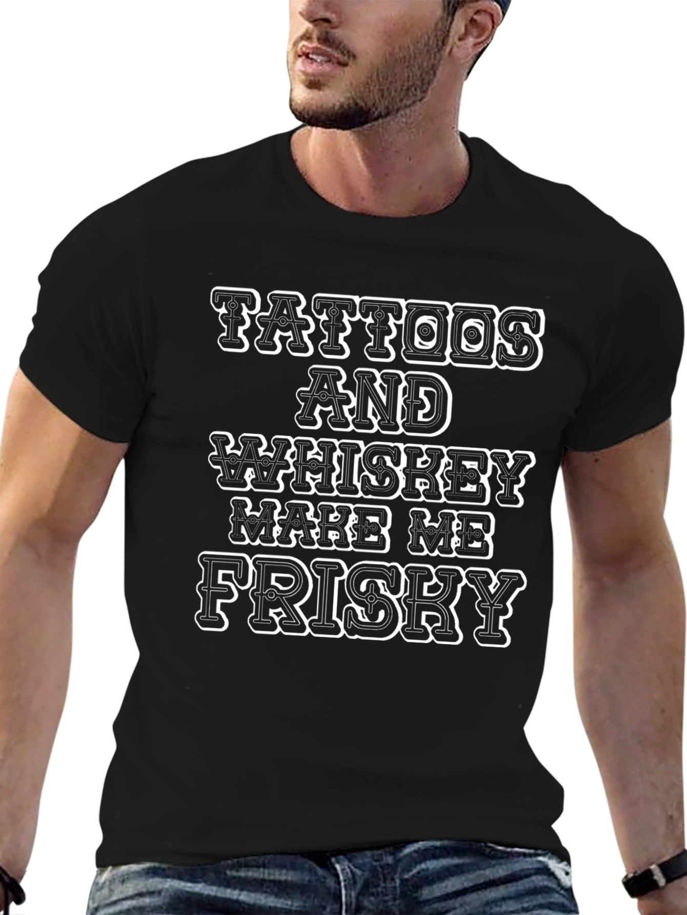 Black Tattoos & Whiskey Graphic T-Shirt view 6