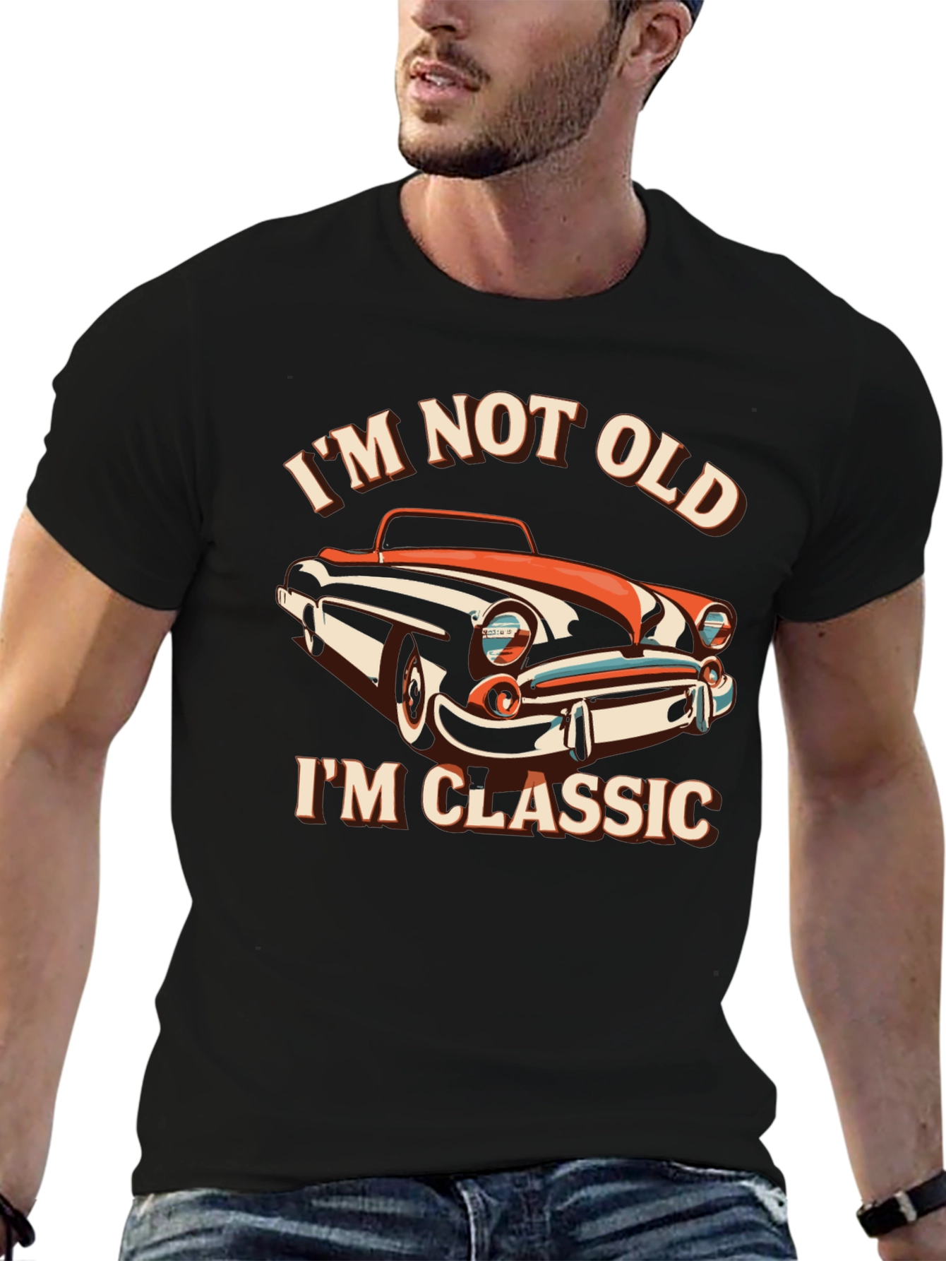 Black I'm Not Old, I'm Classic Car T-Shirt view 6
