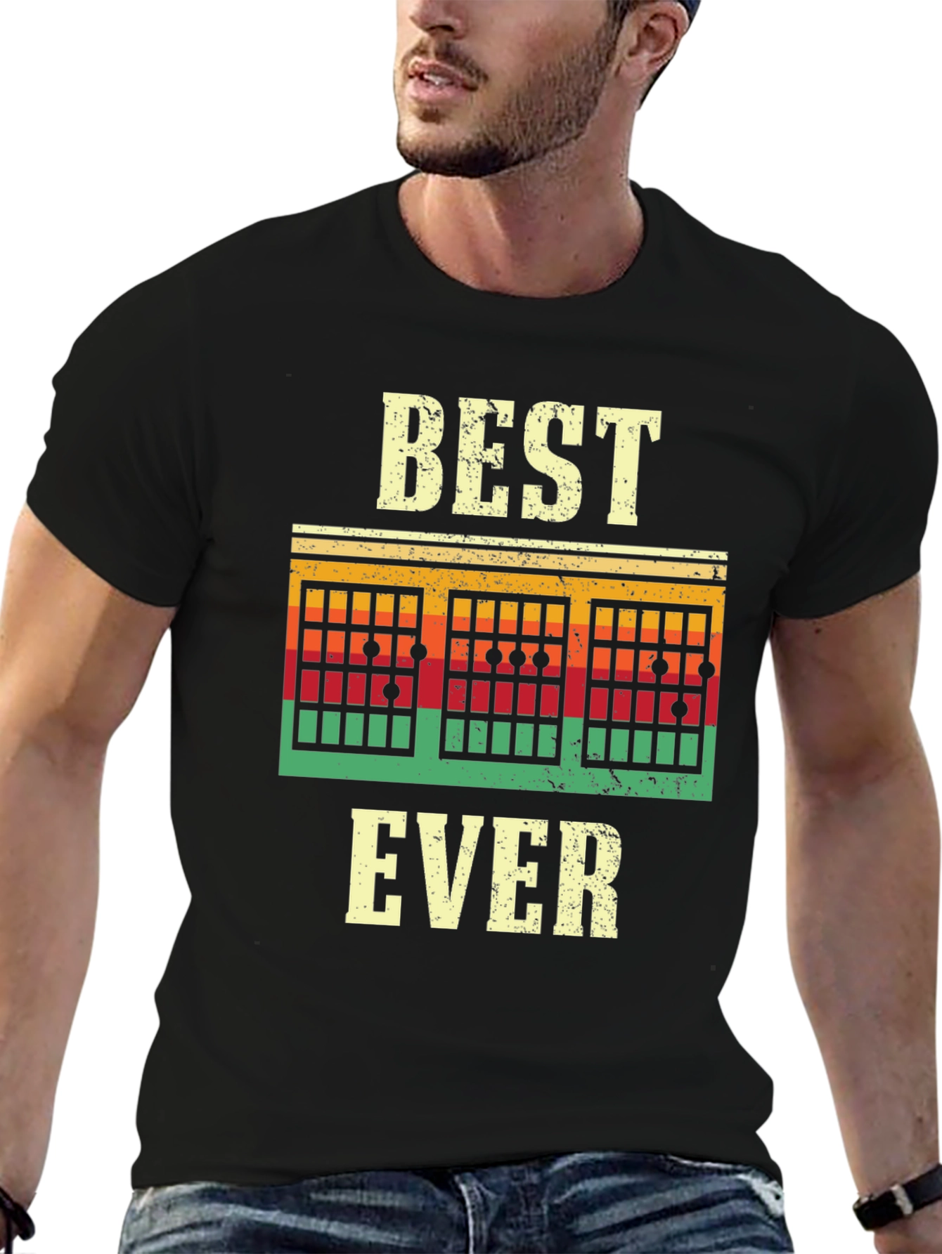 Black Best Guitar Ever T-Shirt - Retro Style view 6