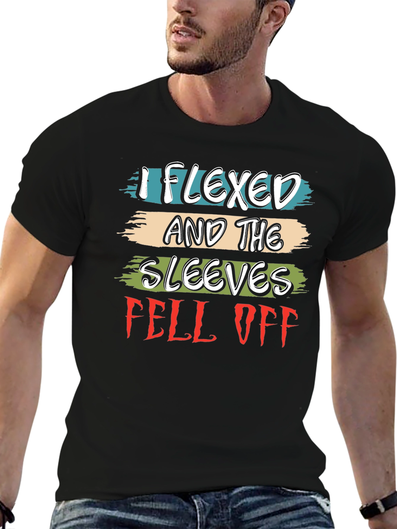 Black Flexed Sleeves Fell Off Graphic Tee view 6